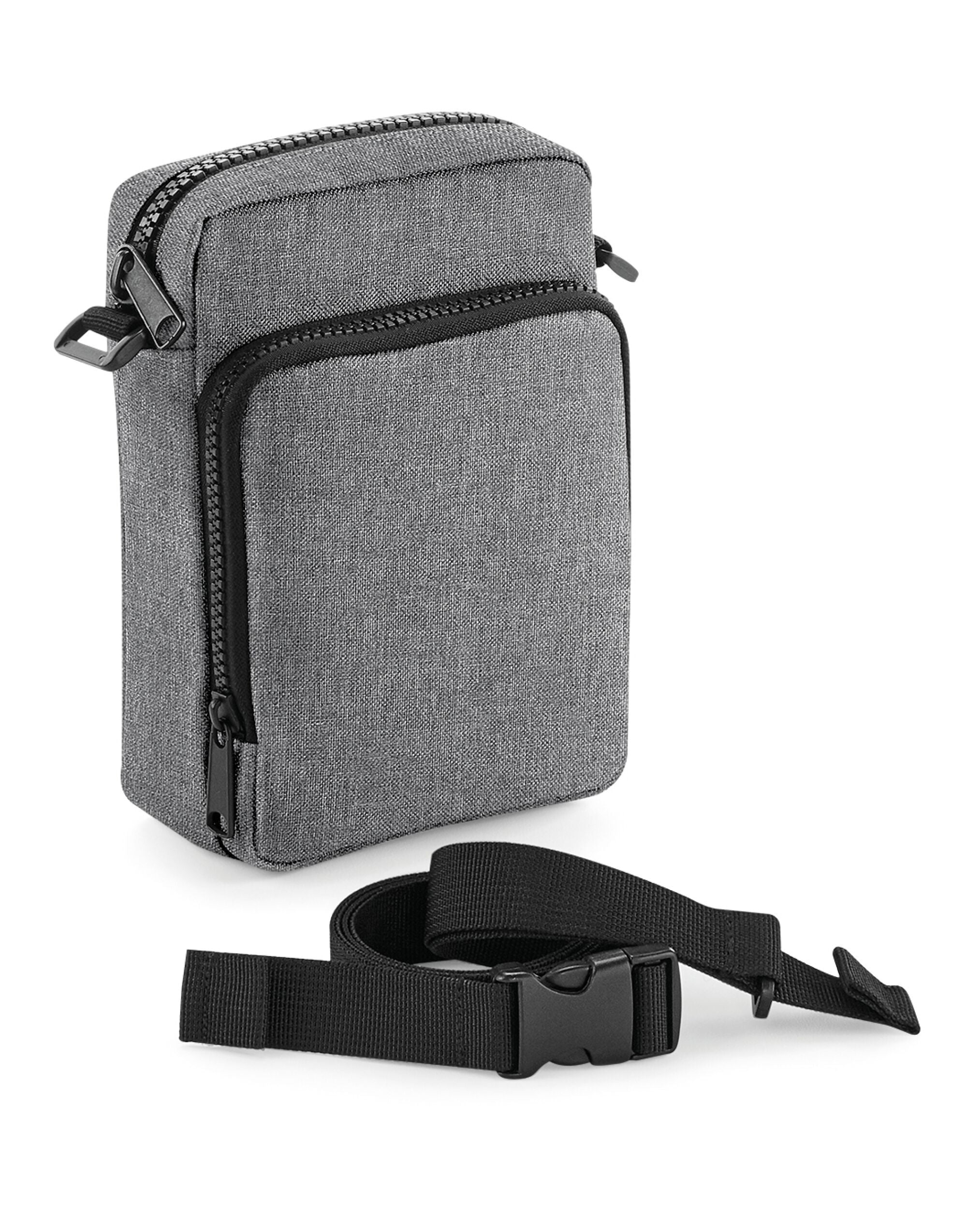 A black Saffiano faux-leather Boutique Travel Case with clear window.