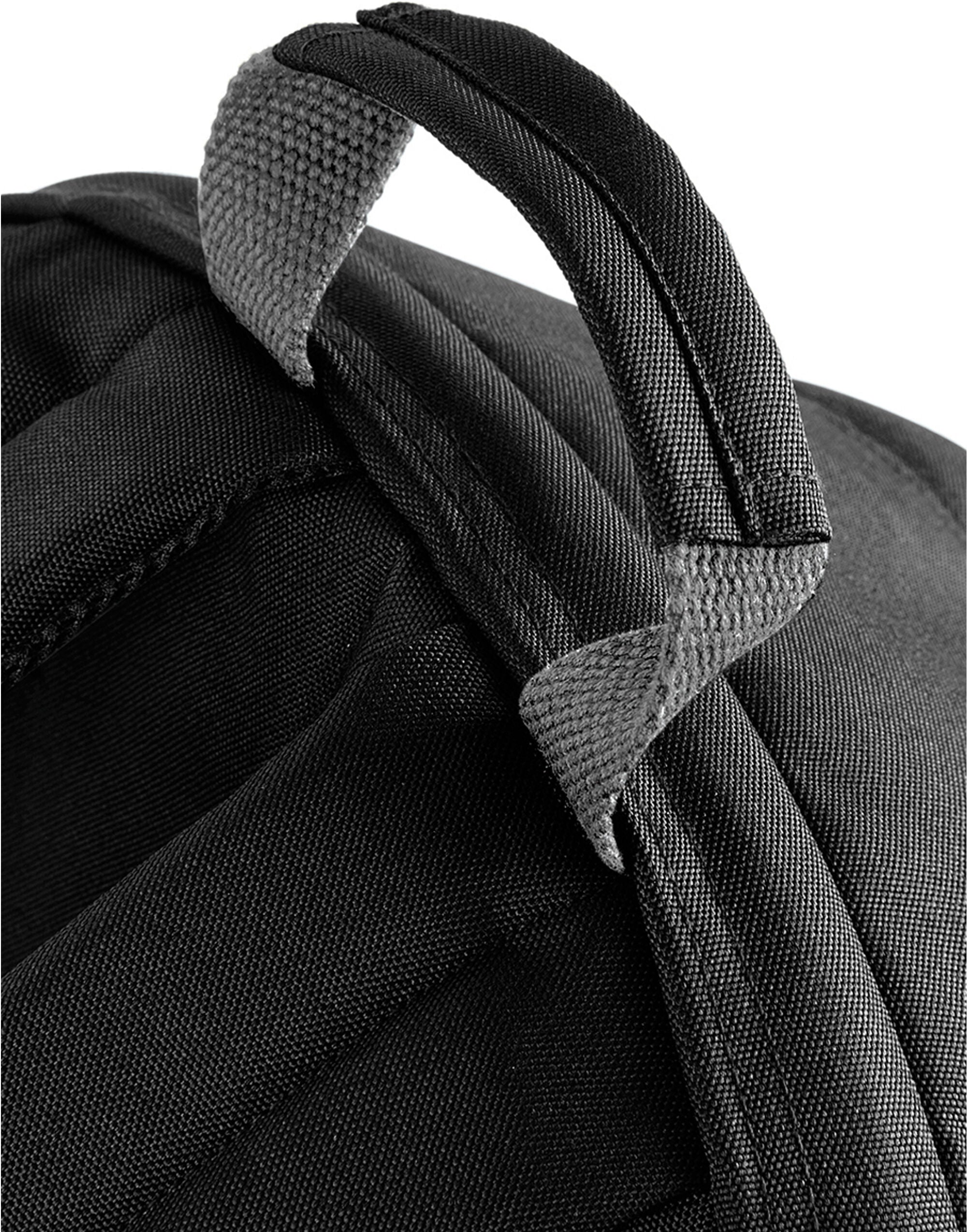 A navy recycled mini cooler bag with top handle.