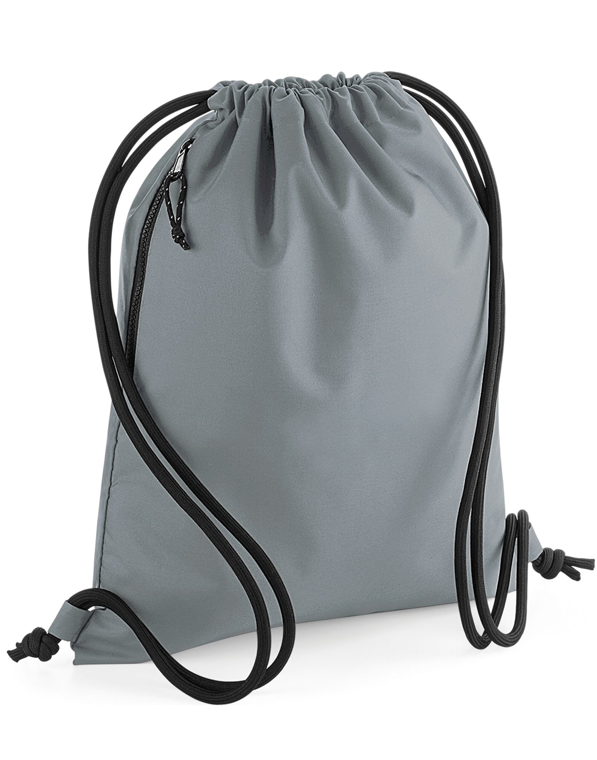Primer plano de la esquina inferior y ojal de la bolsa de gimnasio reciclada Bagbase.