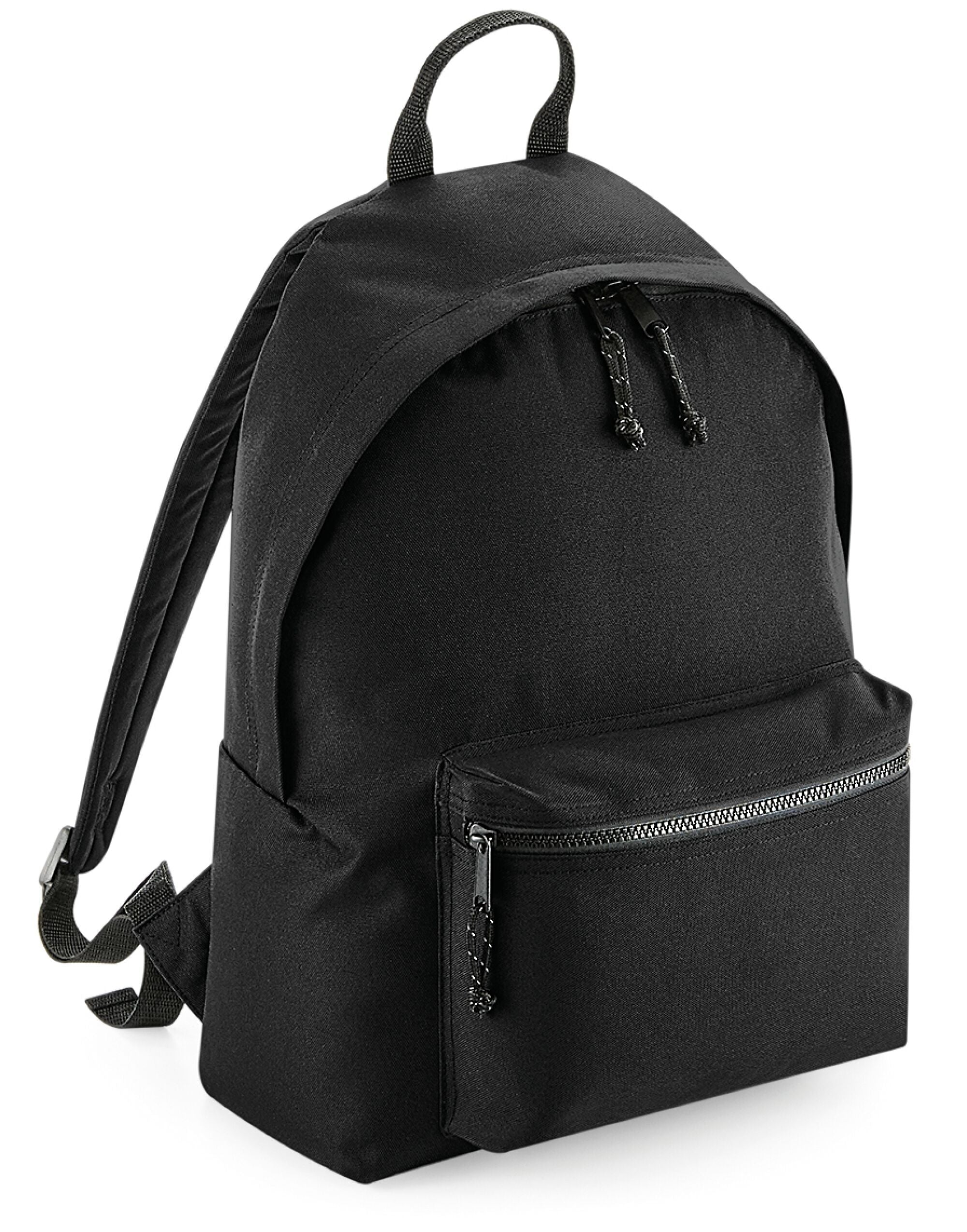 Mochila reciclada Bagbase en negro - Vista frontal.