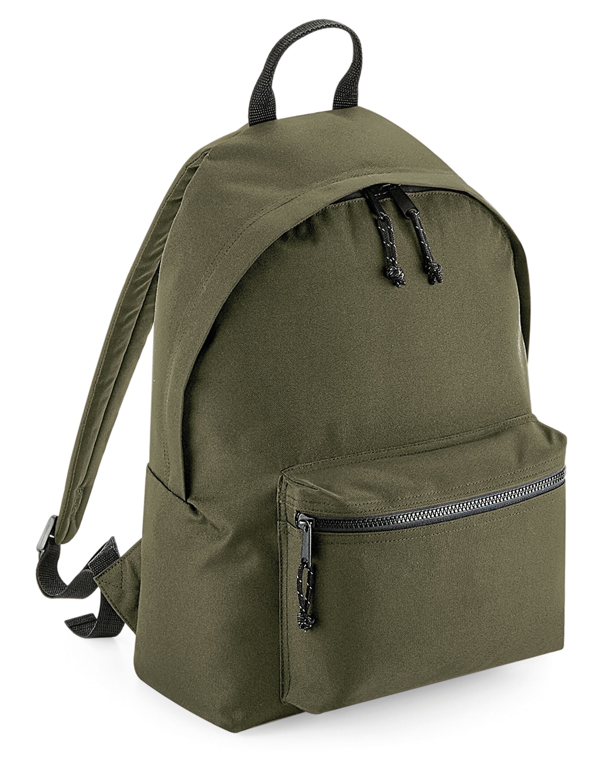 Bolsillo lateral de malla de la mochila reciclada Bagbase negra.