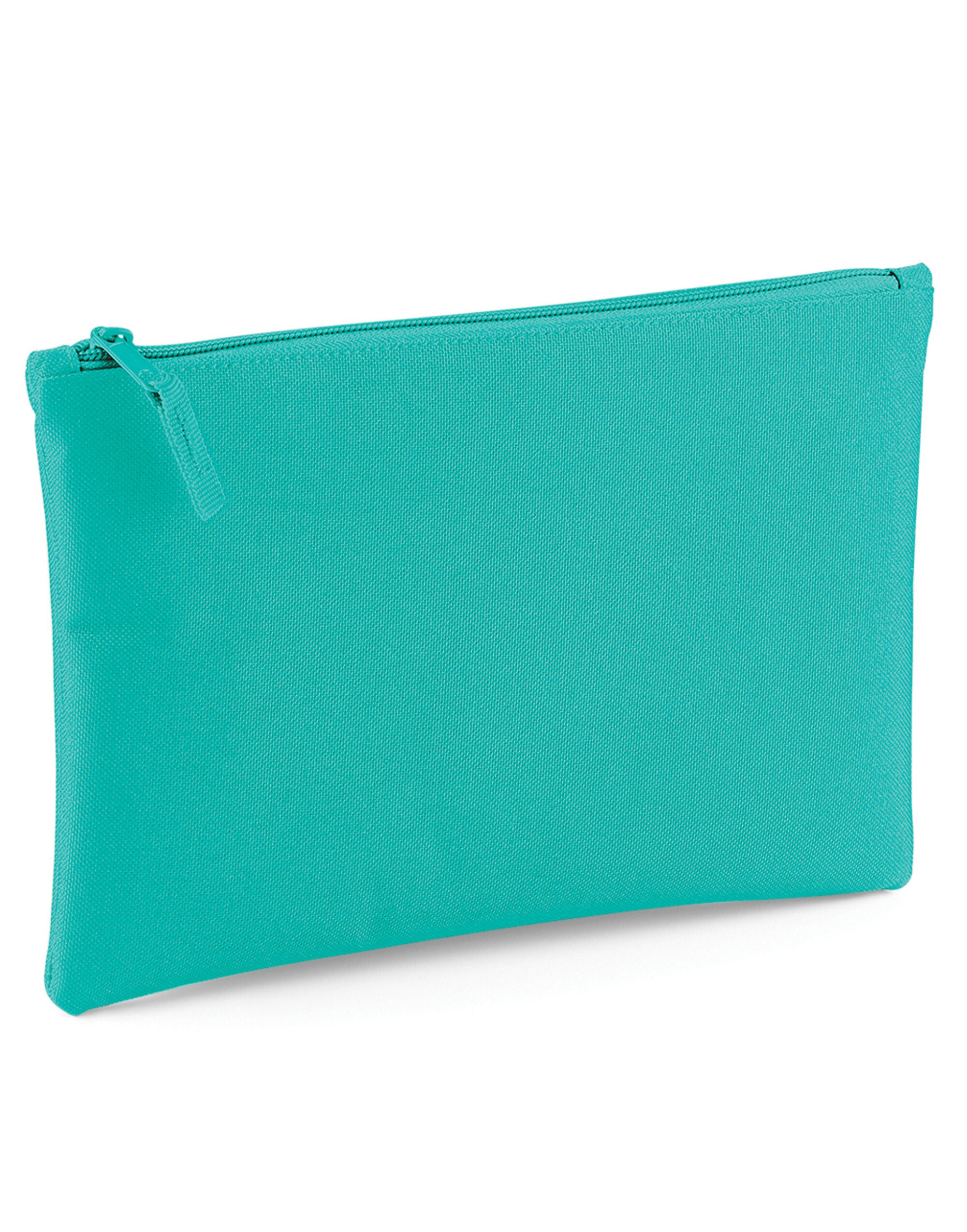 A person sliding a card into the soft blue matte PU card holder.