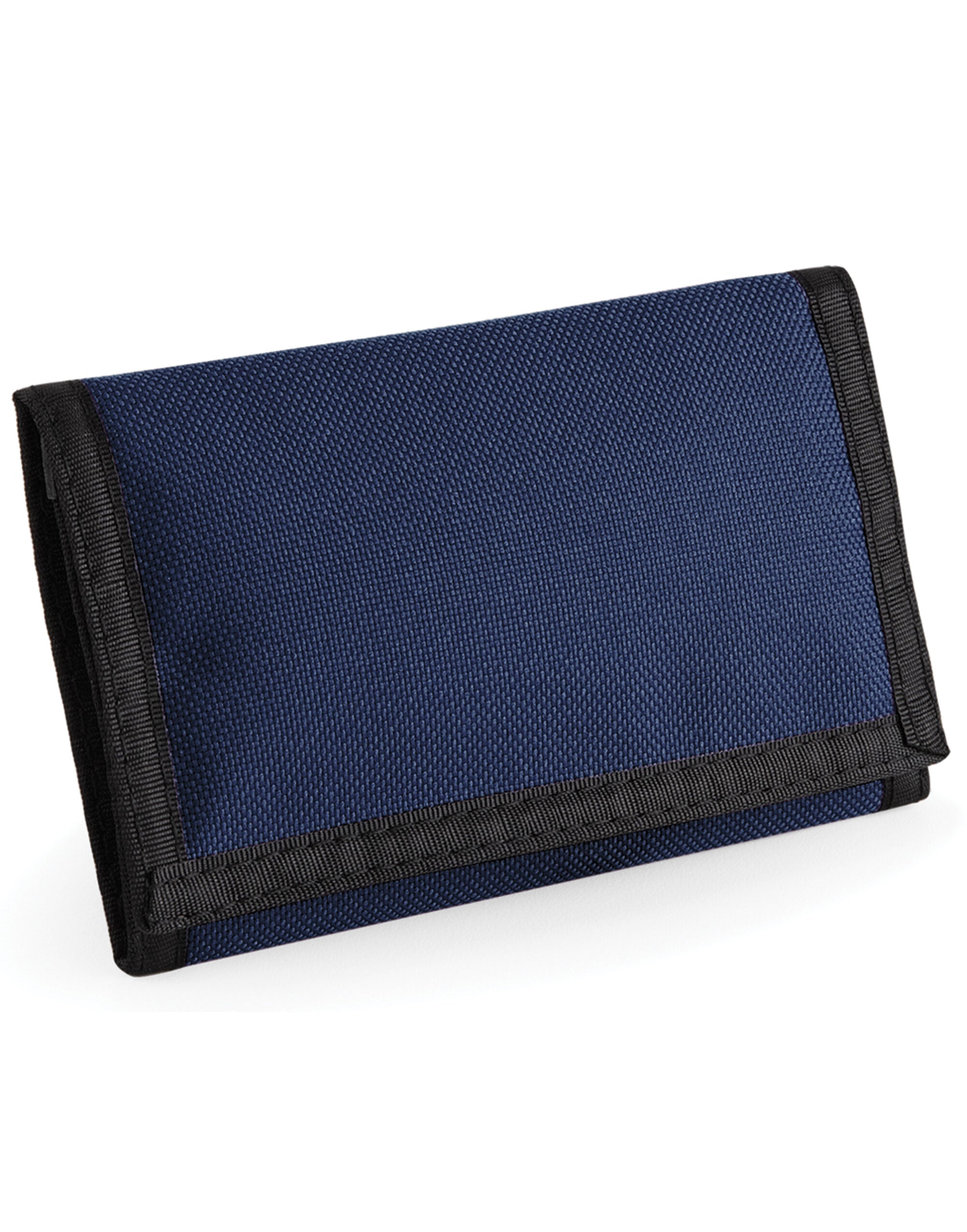 The soft navy blue accessory pouch shown with various daily essentials.