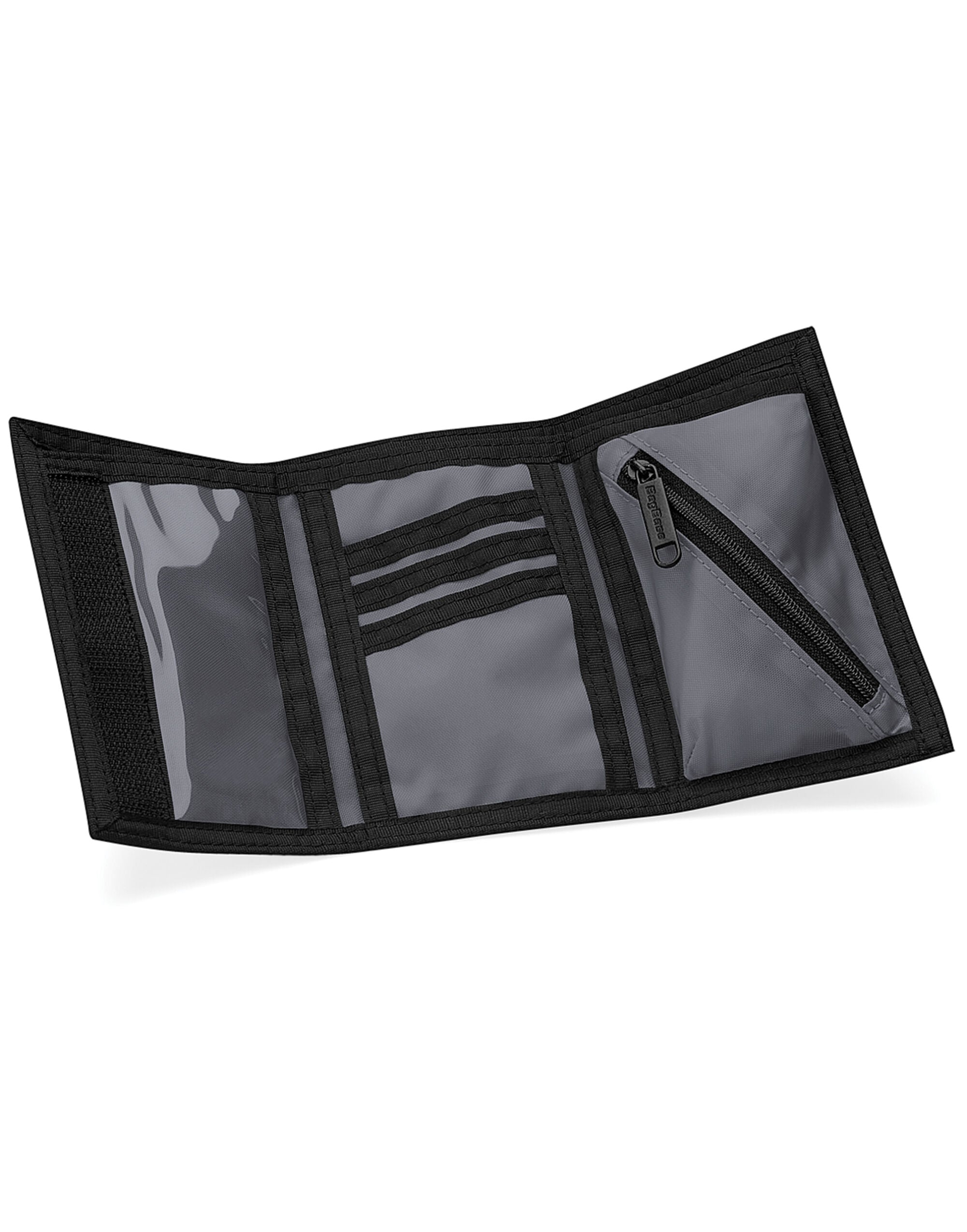 Angled view of the black tarp roll-top backpack.