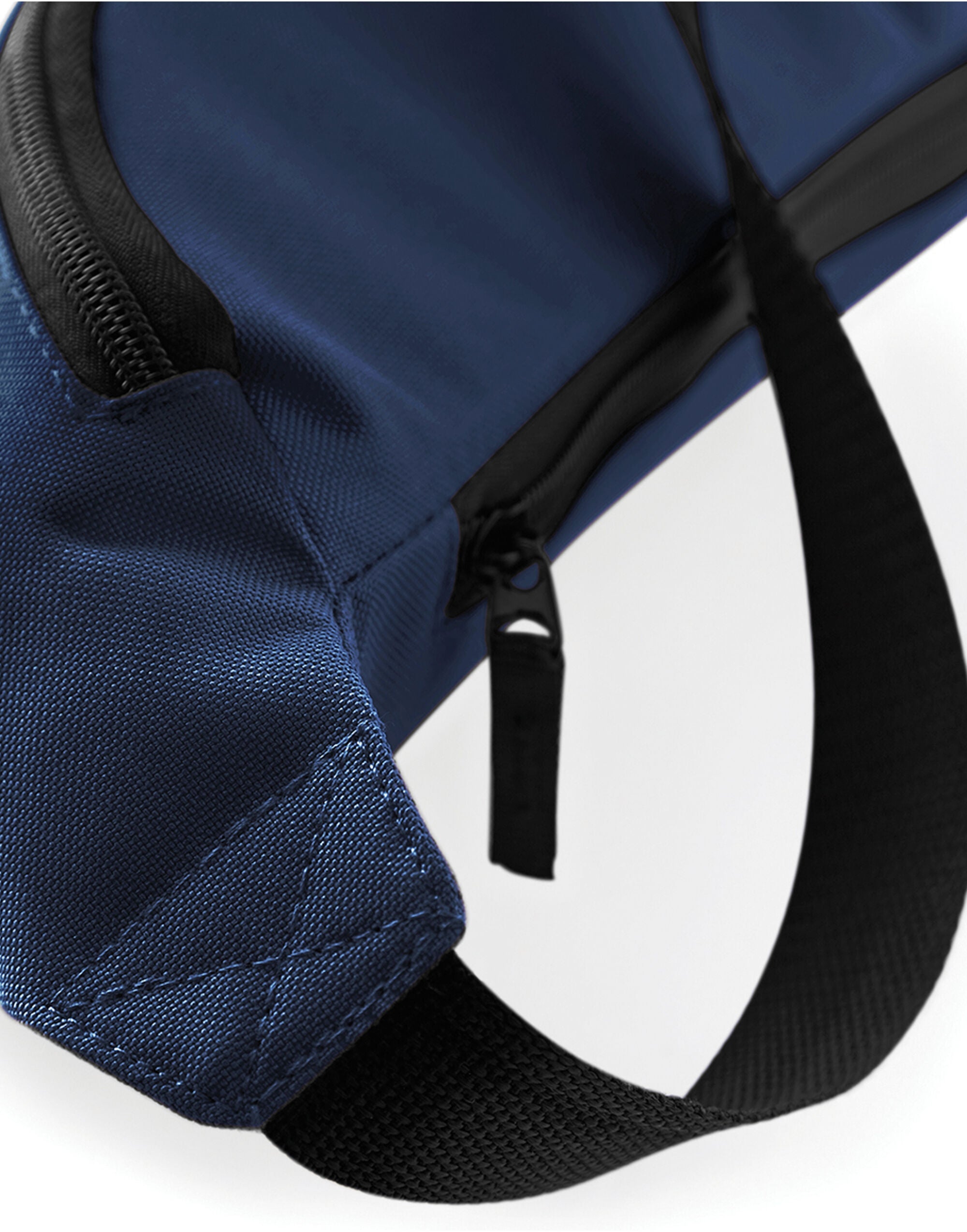 Angled front view of the stylish black heritage backpack.