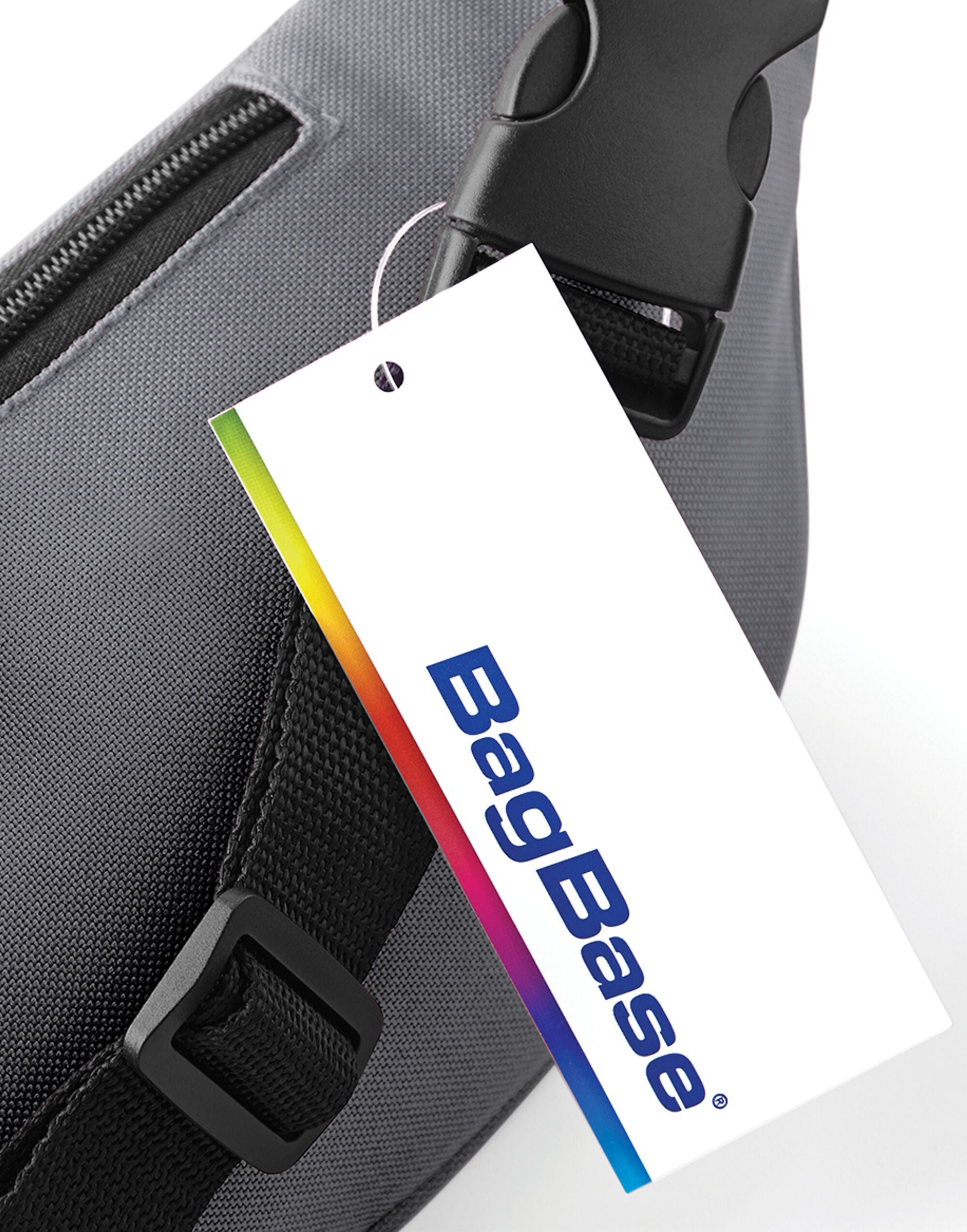 The roll-top backpack with a laptop to show its padded compartment.
