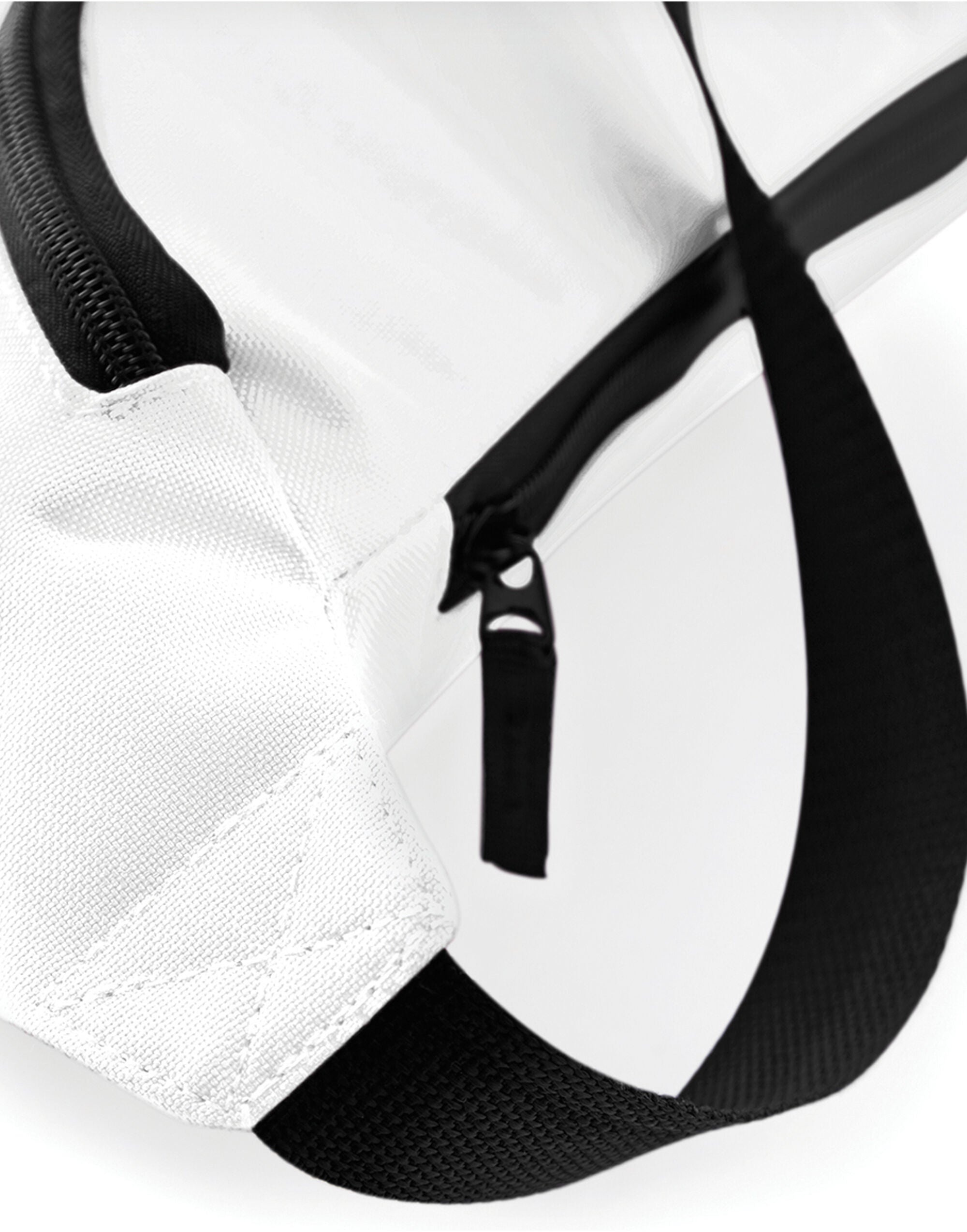 Full view of the light grey Bagbase Belt Bag, showcasing its minimalist design and polyester material.