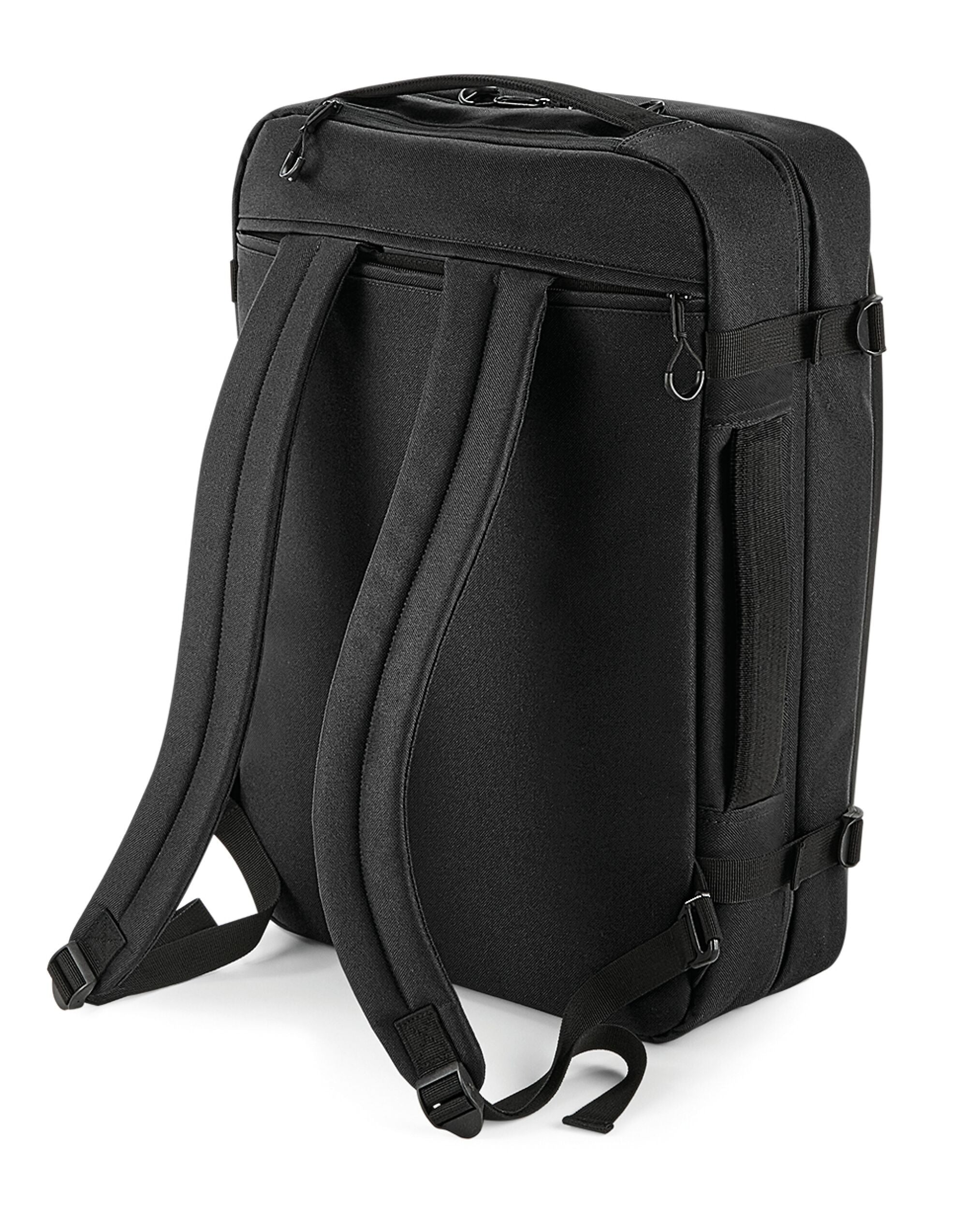Back view of the Bagbase Escape Carry-On Backpack with hideaway backpack straps, converting it into a holdall.