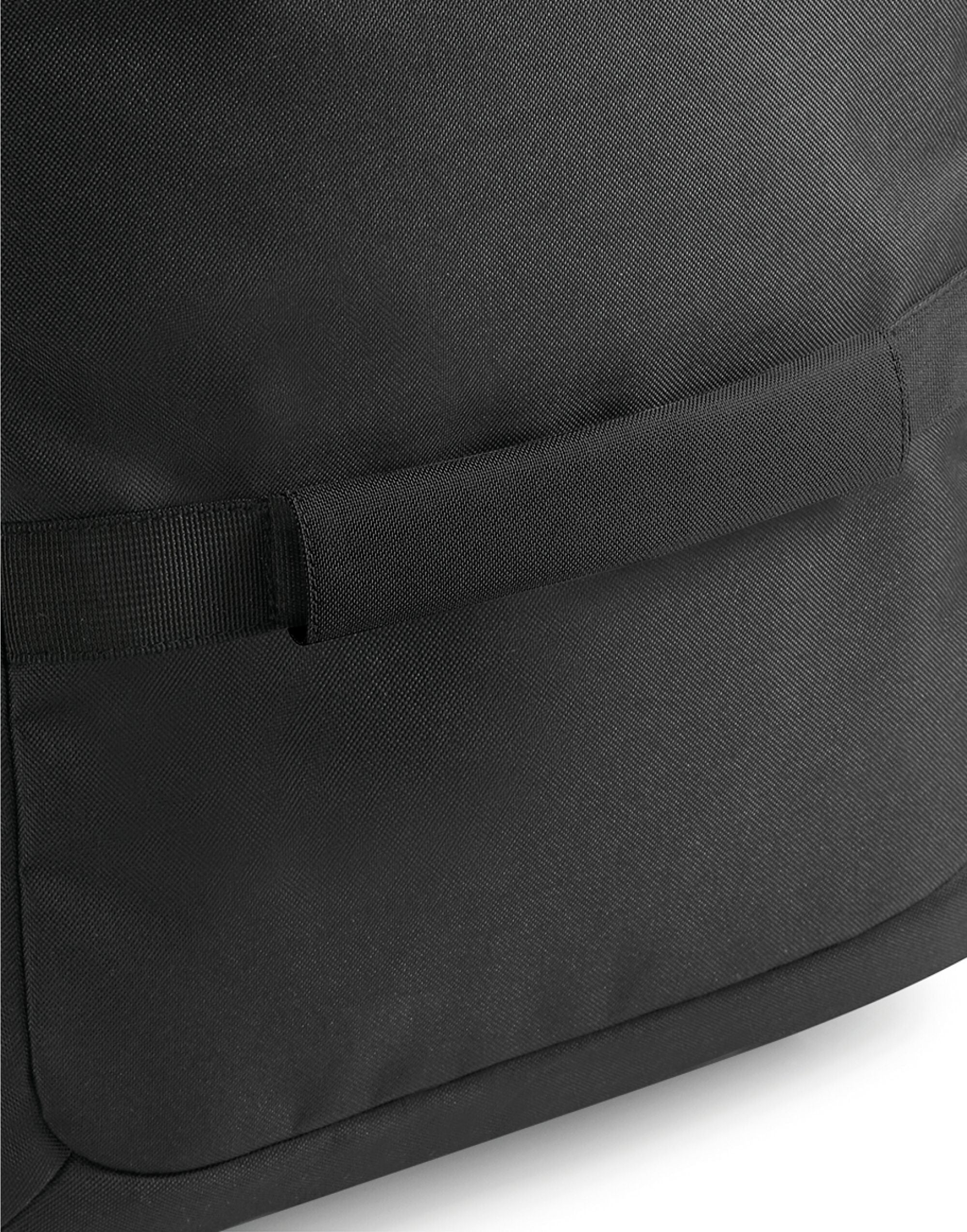 The Bagbase Escape Handle Wrap in black, shown attached to a luggage handle for demonstration.