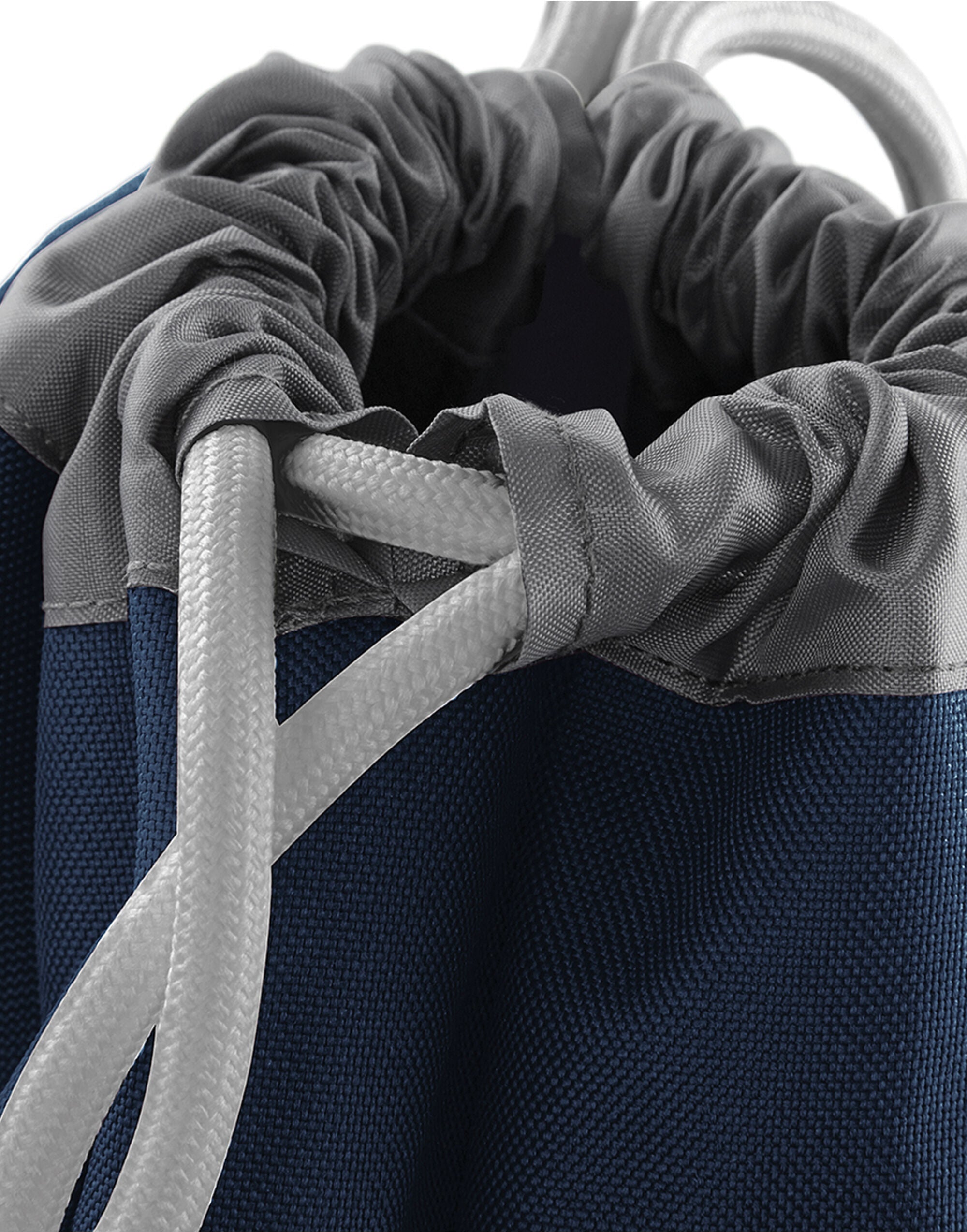 Detail of the fabric and subtle branding on the Bagbase Athleisure Gymsac.