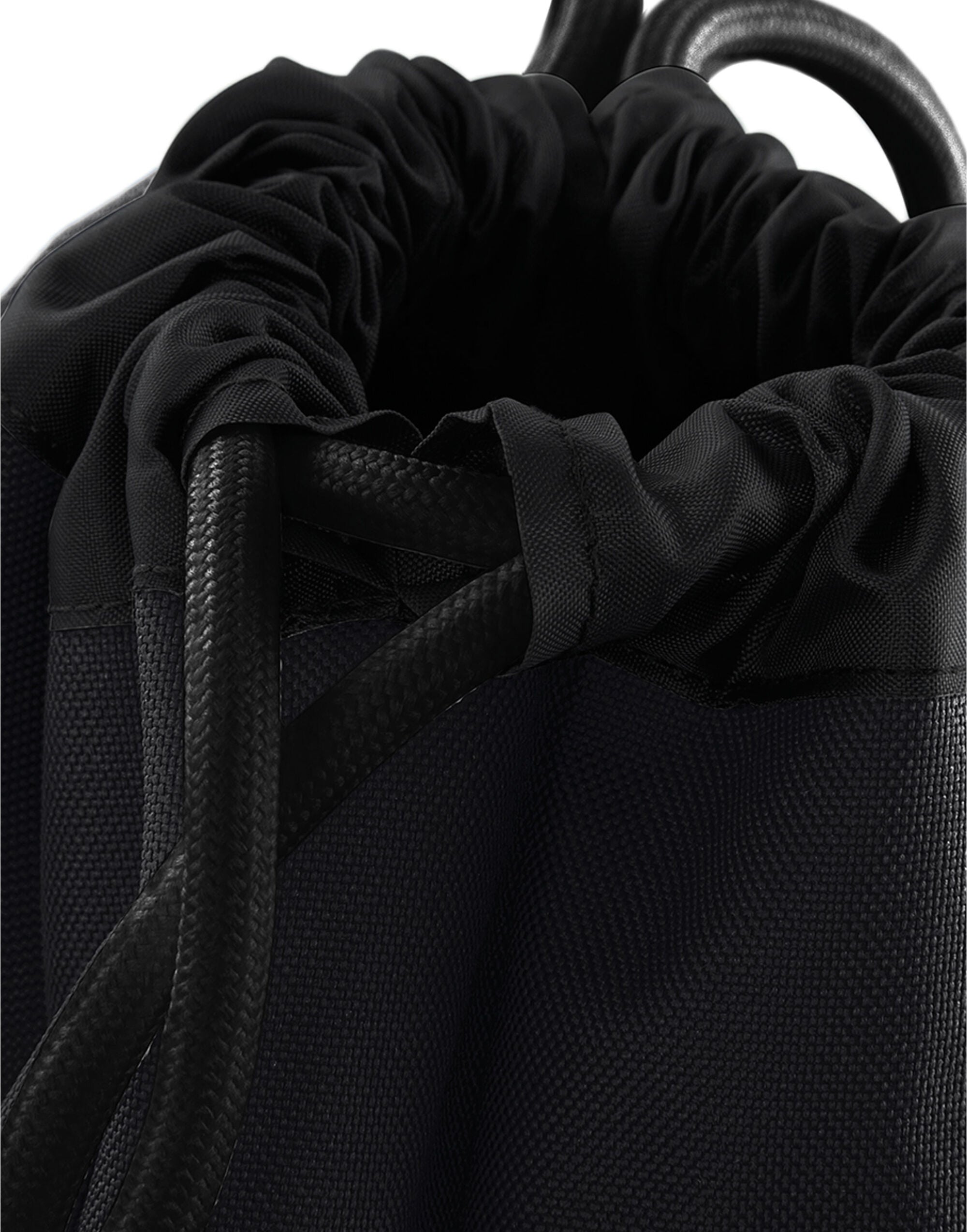 The Bagbase Athleisure Gymsac in heather grey, shown flat to emphasize its lightweight and packable design.