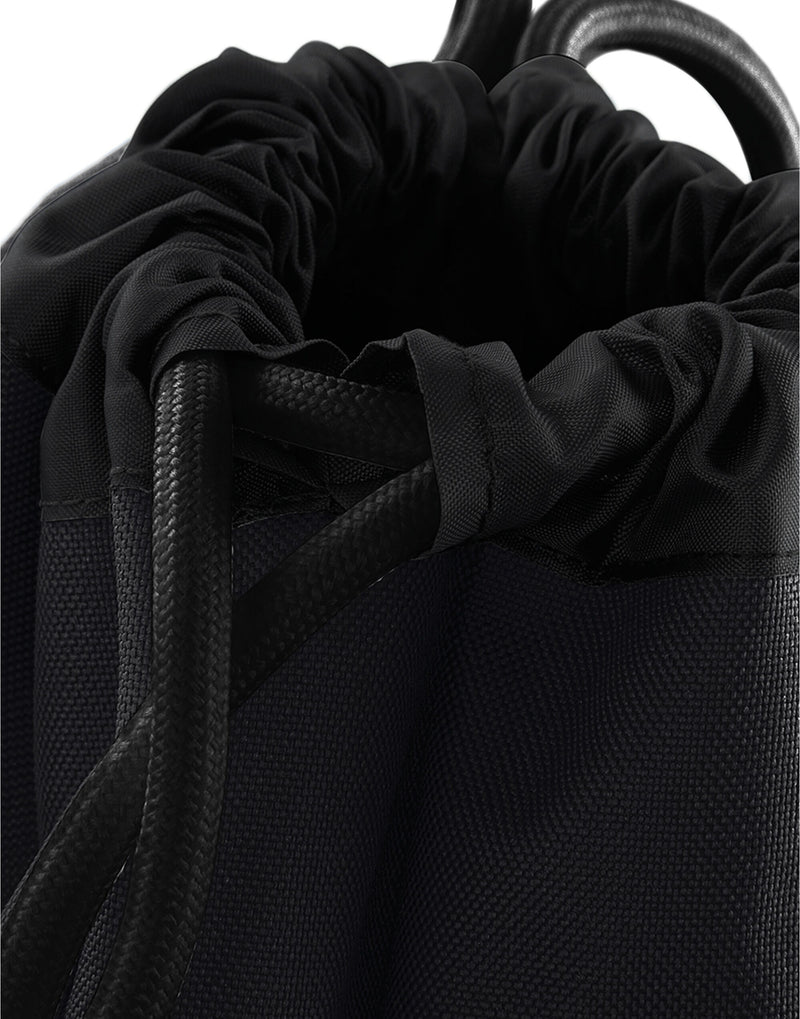 The Bagbase Athleisure Gymsac in heather grey, shown flat to emphasize its lightweight and packable design.