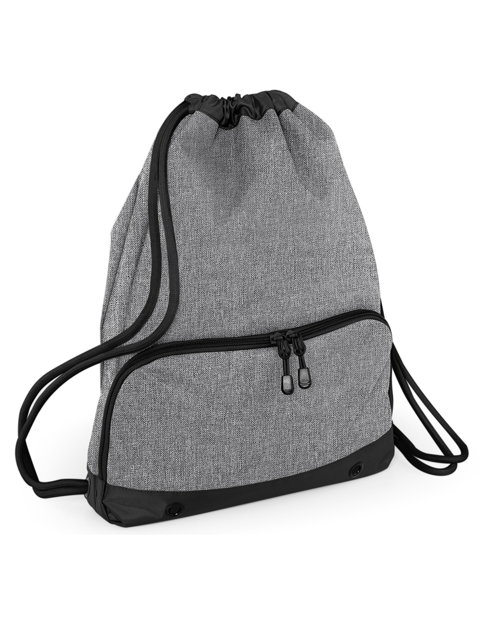 A crisp, clear studio shot of the black Bagbase Athleisure Gymsac on a white background.