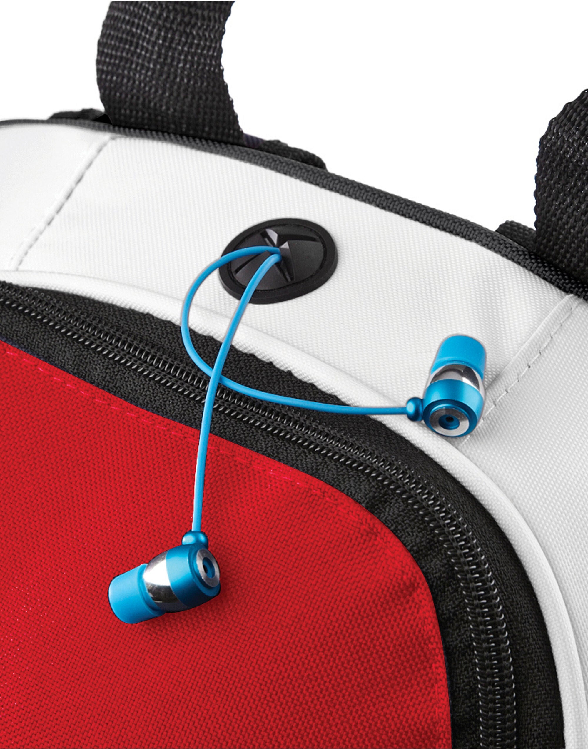 Angled shot of the emerald green Bagbase Teamwear Backpack, highlighting its practical features.