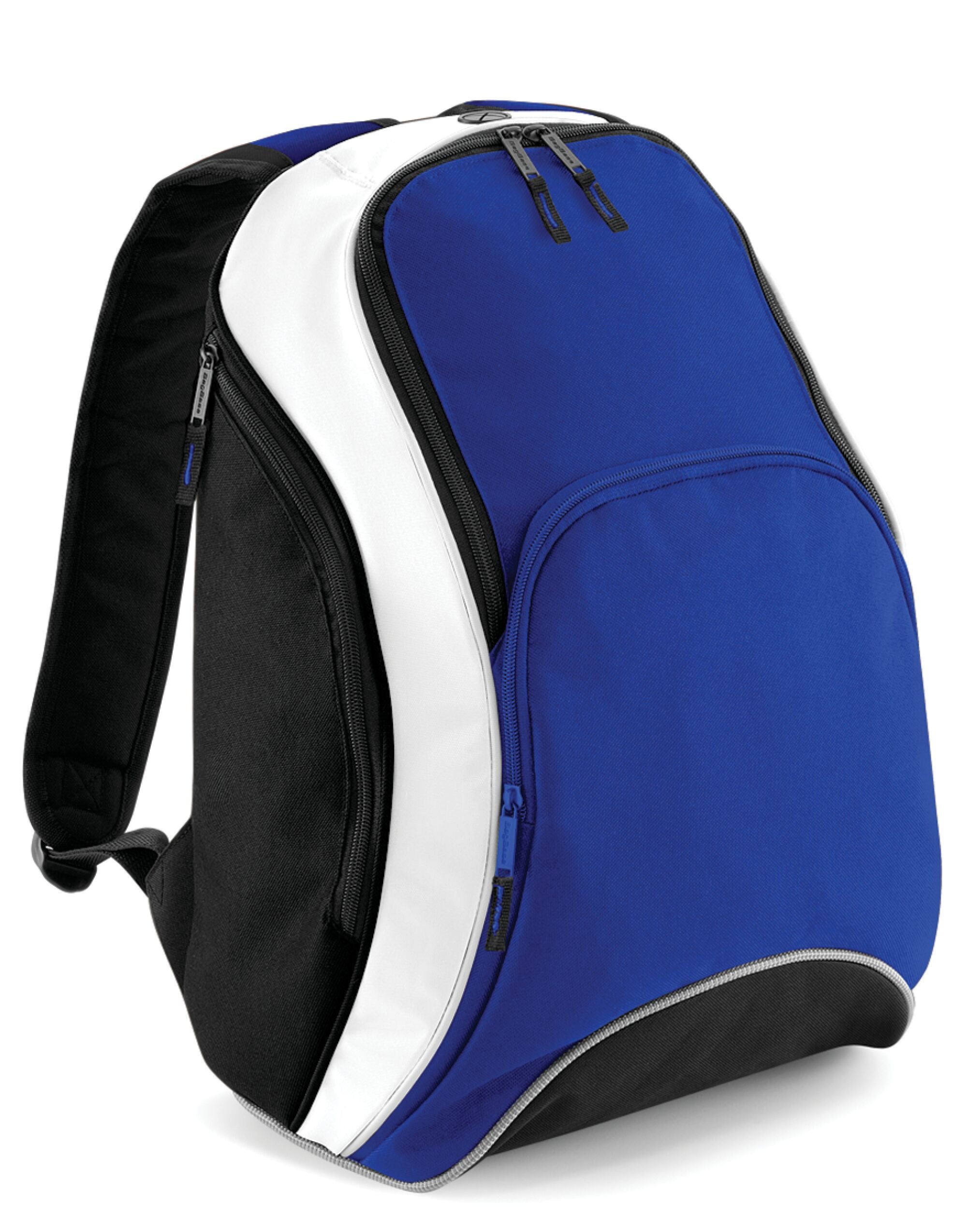 Detail of the top grab handle on the Bagbase Teamwear Backpack for easy lifting.
