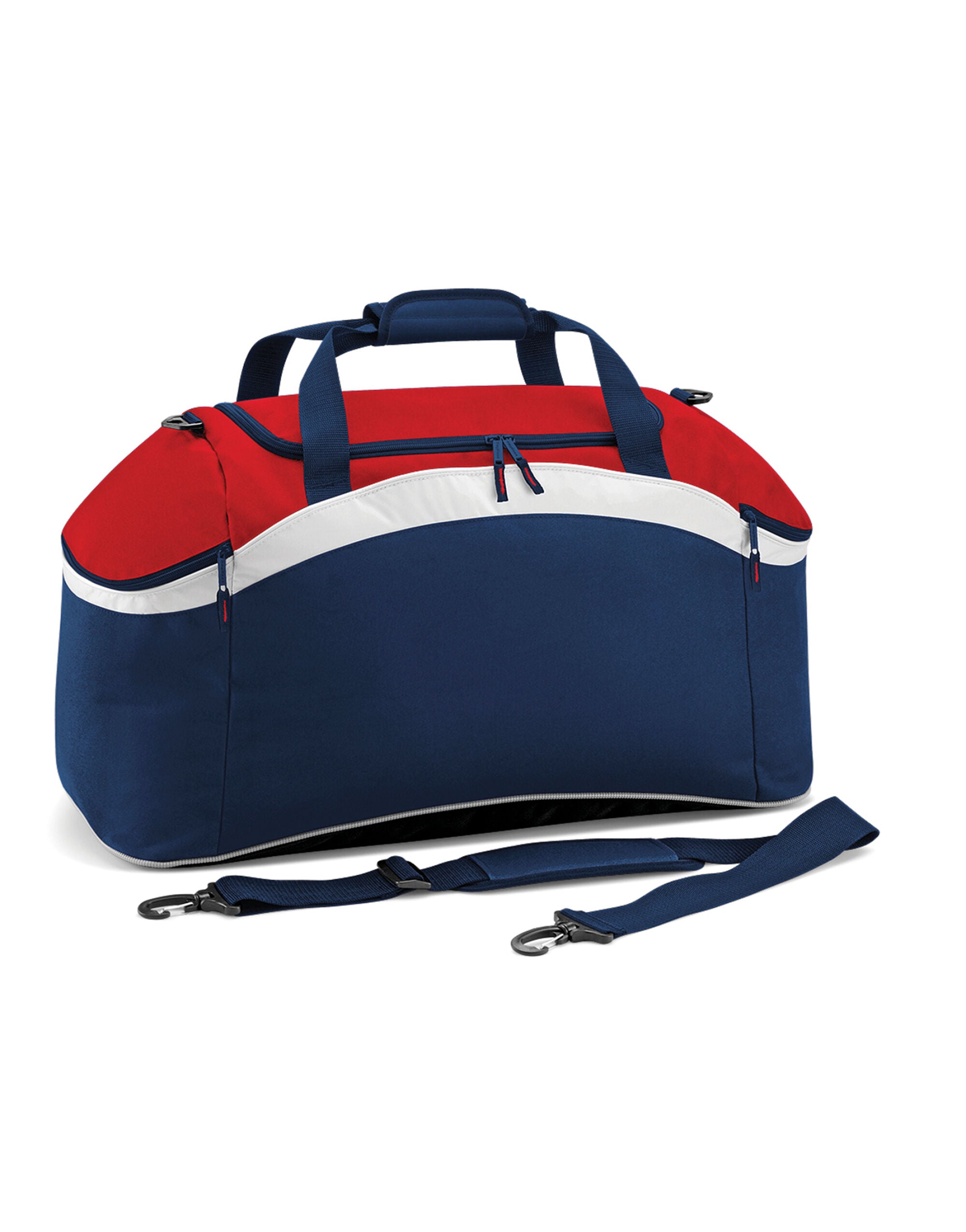 Close-up of the durable material and sturdy construction of the Bagbase Teamwear Holdall.