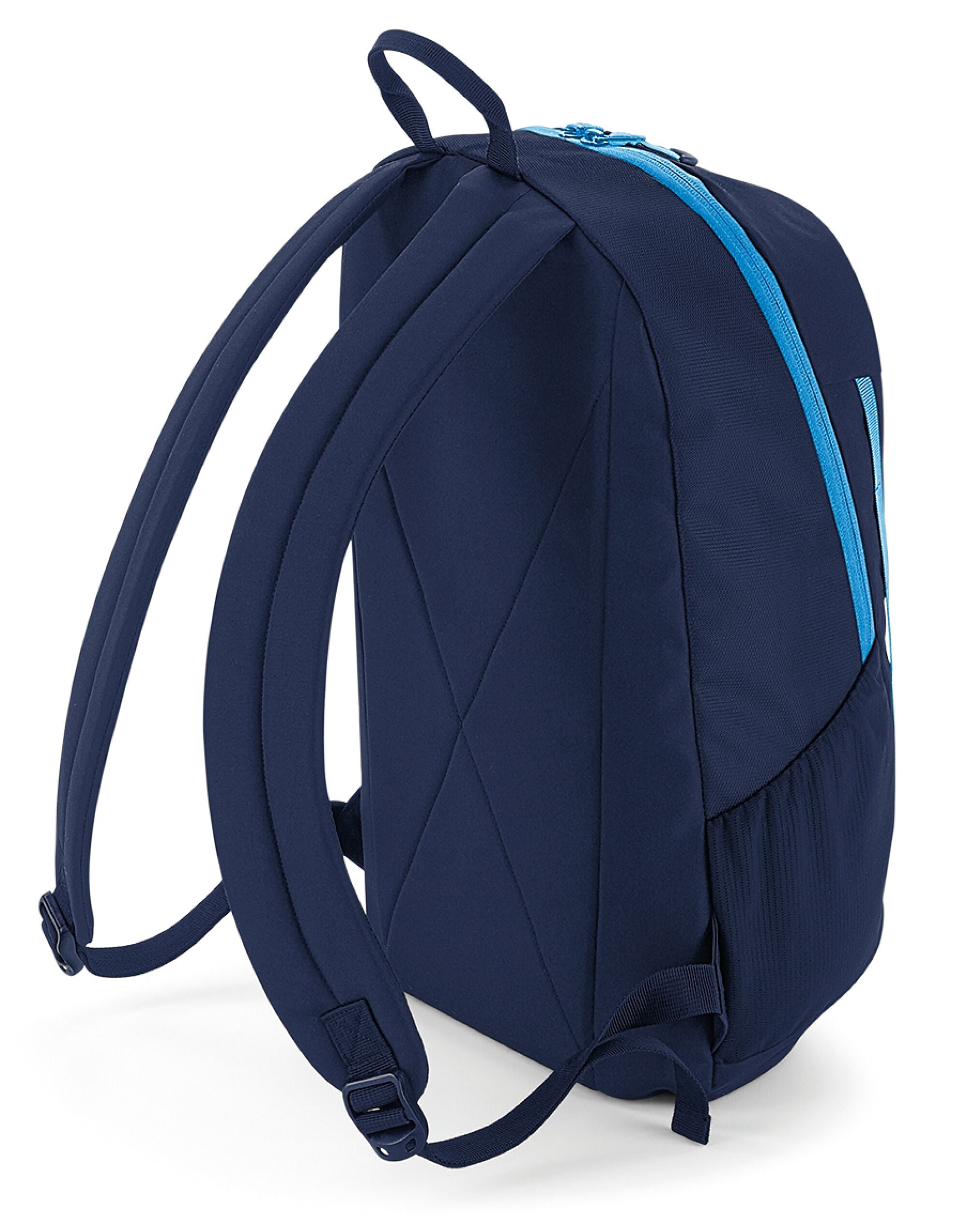 Detail of the elasticated cord on the front of the Bagbase Urban Trail Pack for external storage.