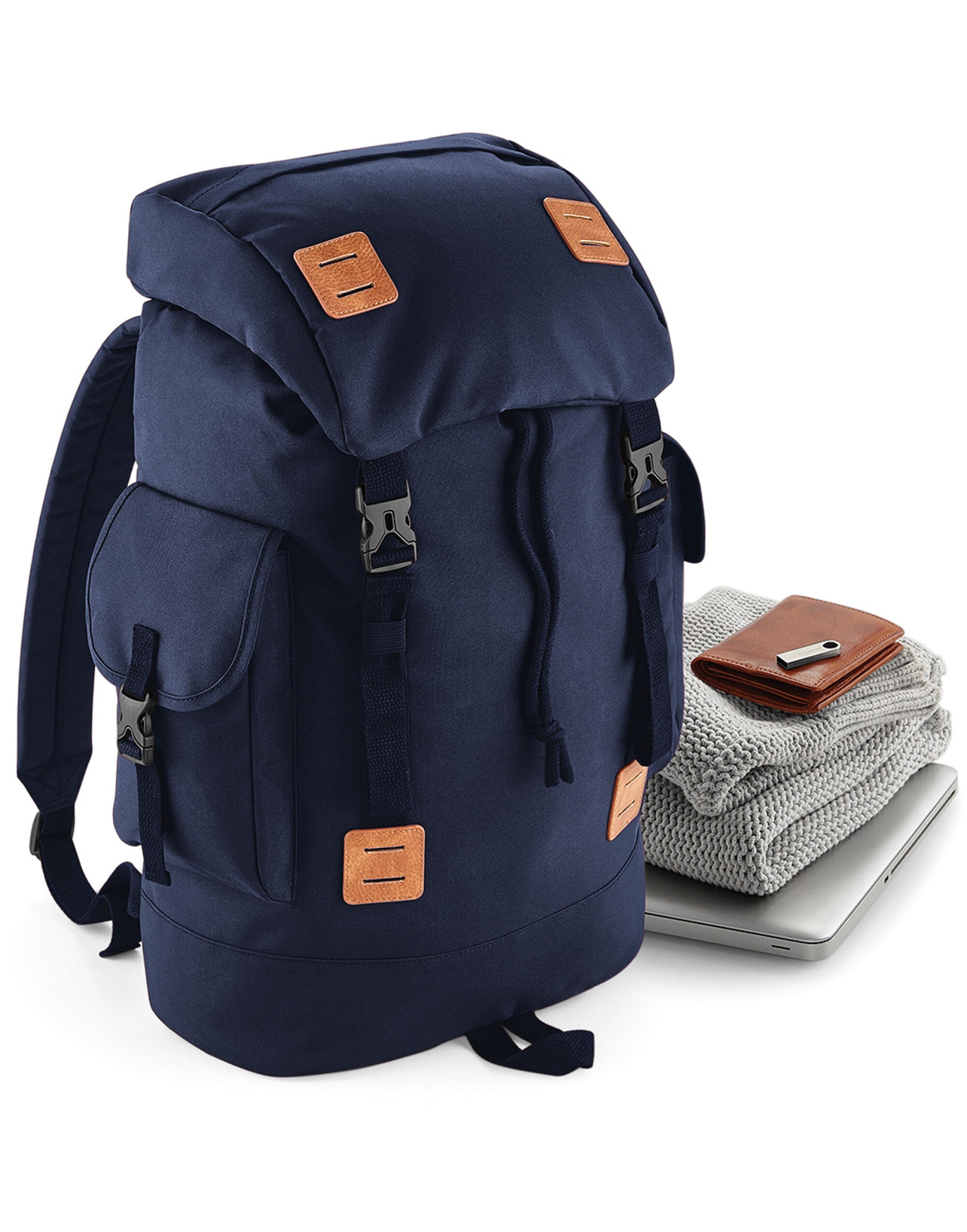 The black and grey Bagbase Urban Explorer Backpack, a modern and functional choice for city life.