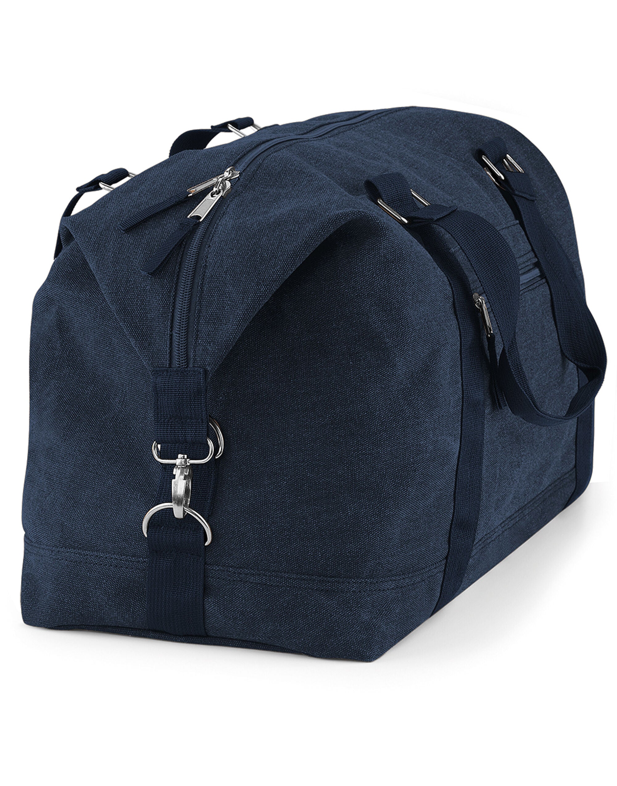 The black Vintage Canvas Weekender, a stylish and functional bag for any traveler.