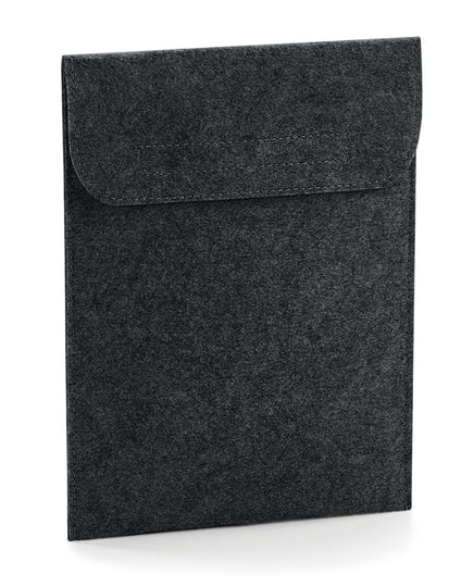 The Bagbase Felt iPad Slip in dark grey marl, a protective and stylish sleeve for tablets.