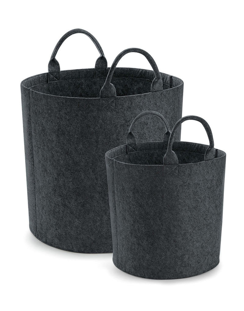 Close-up of the sturdy felt construction and webbing carry handles of the Bagbase Trug.