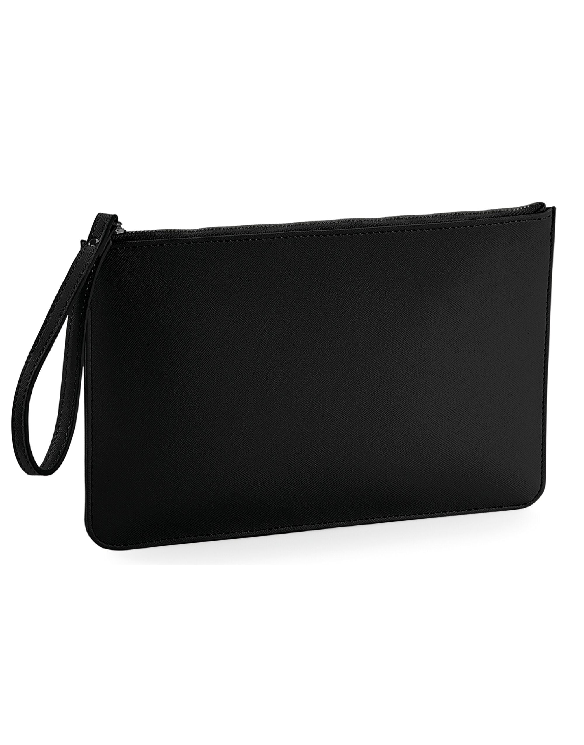 The white Saffiano Boutique Accessory Pouch, an elegant and clean-looking organizer.