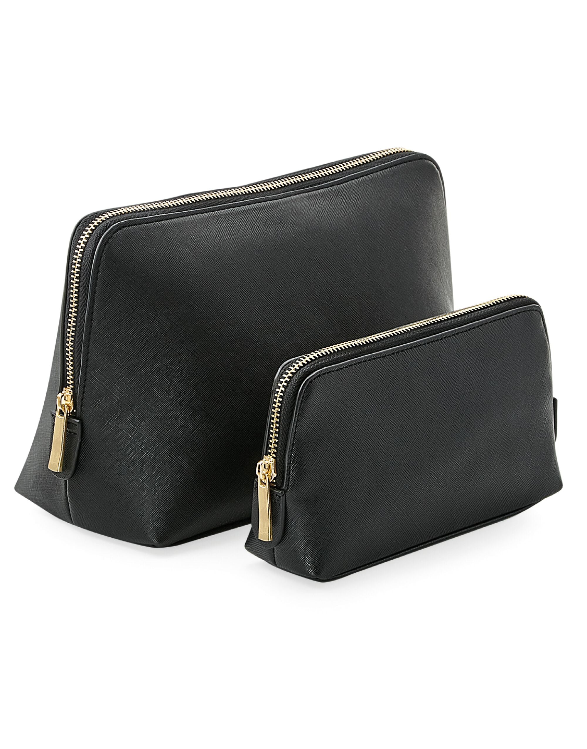 Angled view of the soft pink Boutique Accessory Case, showing its structured, boxy shape.