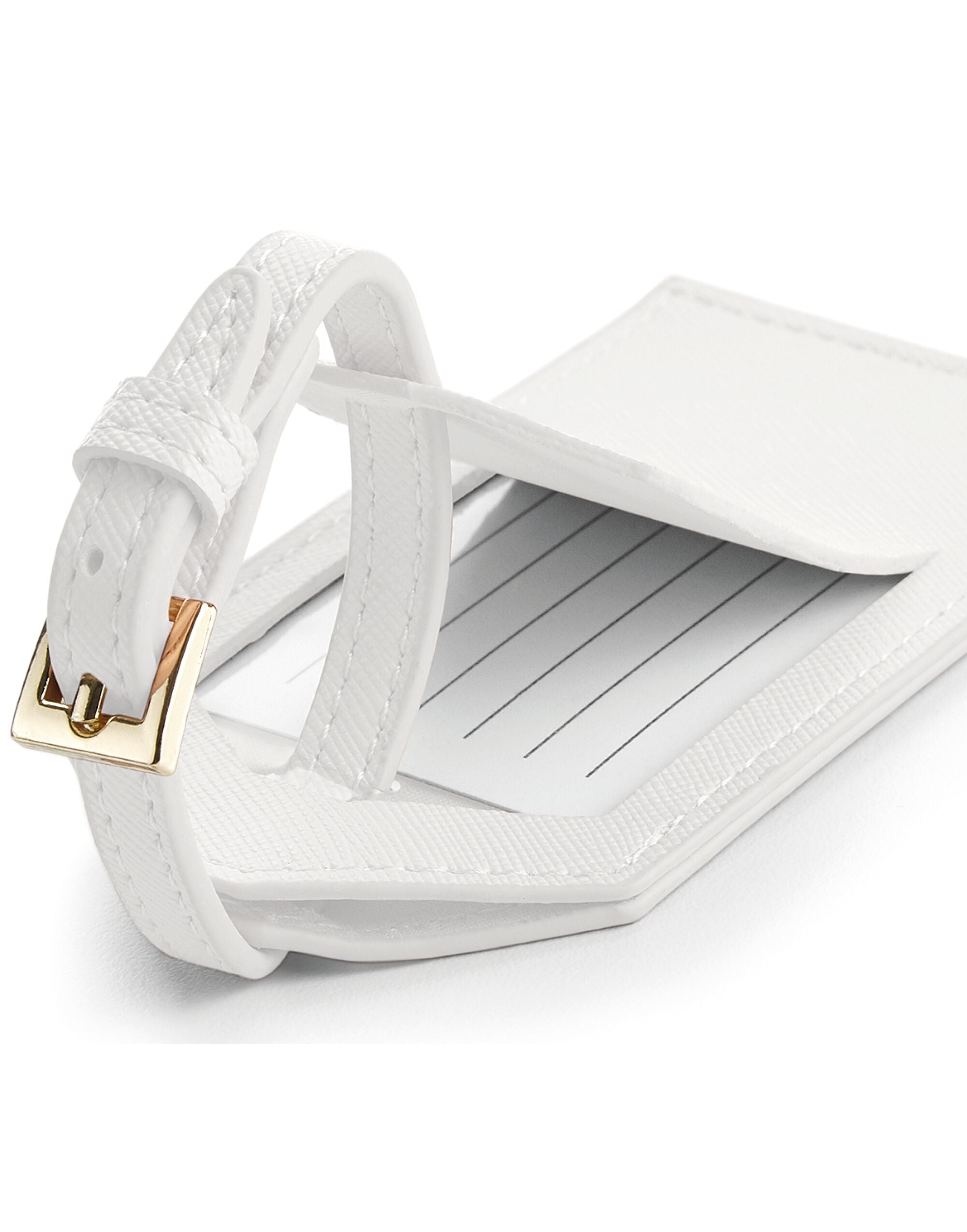 Angled view of the oyster-colored waist bag.