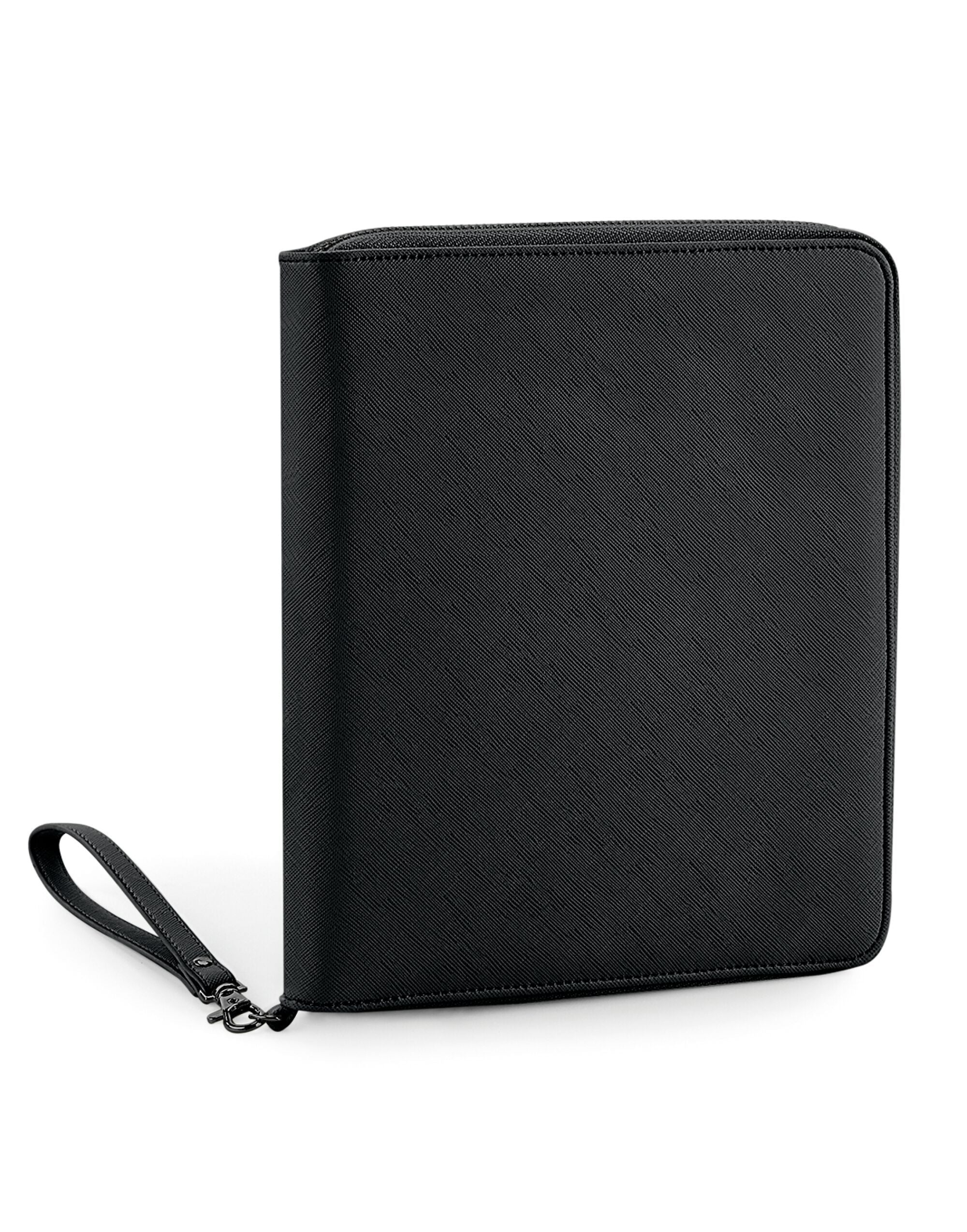 Organizador de tecnología de viaje Bagbase Boutique en negro - Vista frontal cerrada.