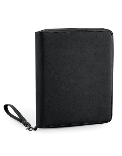 Organizador de tecnología de viaje Bagbase Boutique en negro - Vista frontal cerrada.