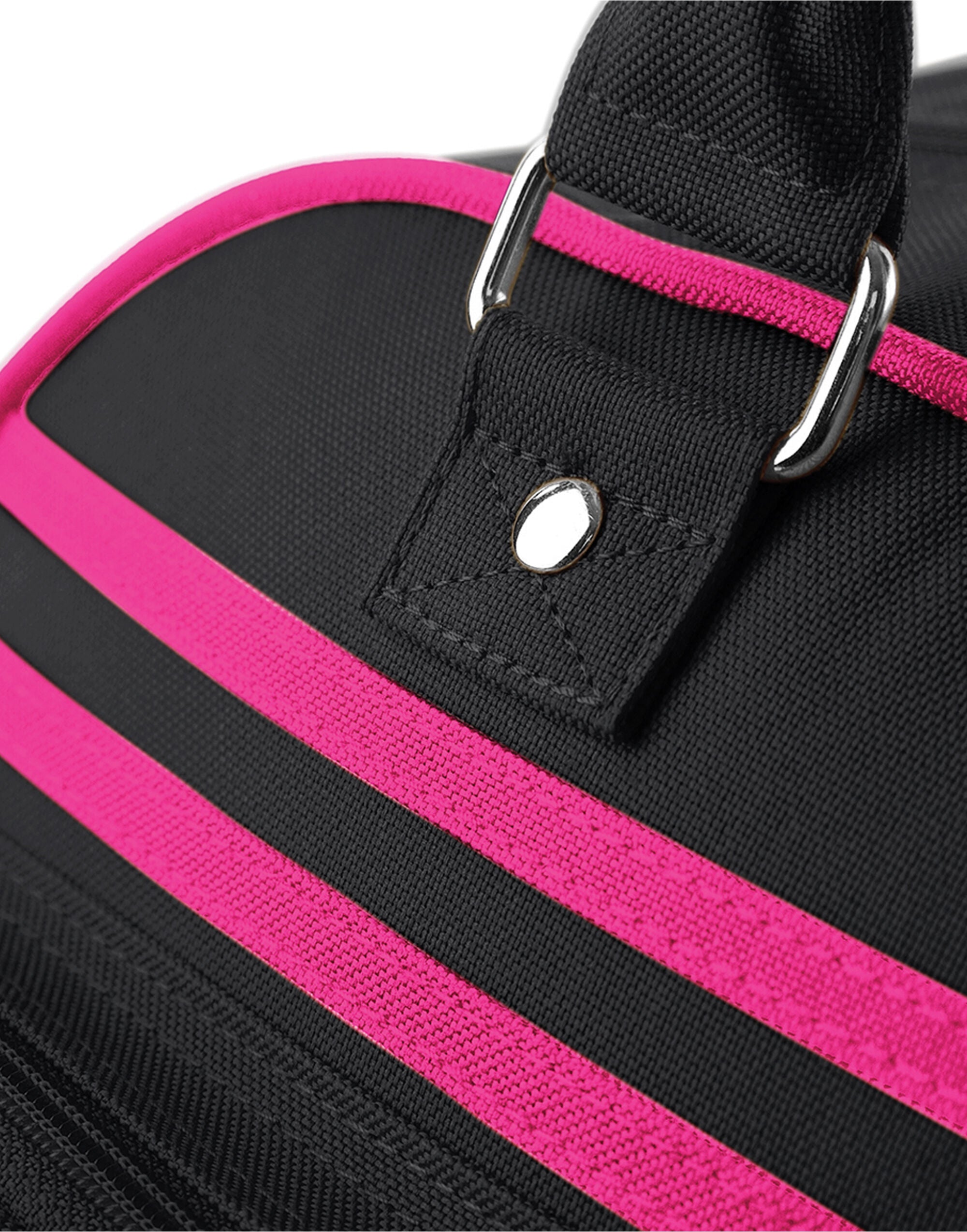 The navy and white Bagbase Retro Bowling Bag, a stylish and spacious bag for travel or sports.