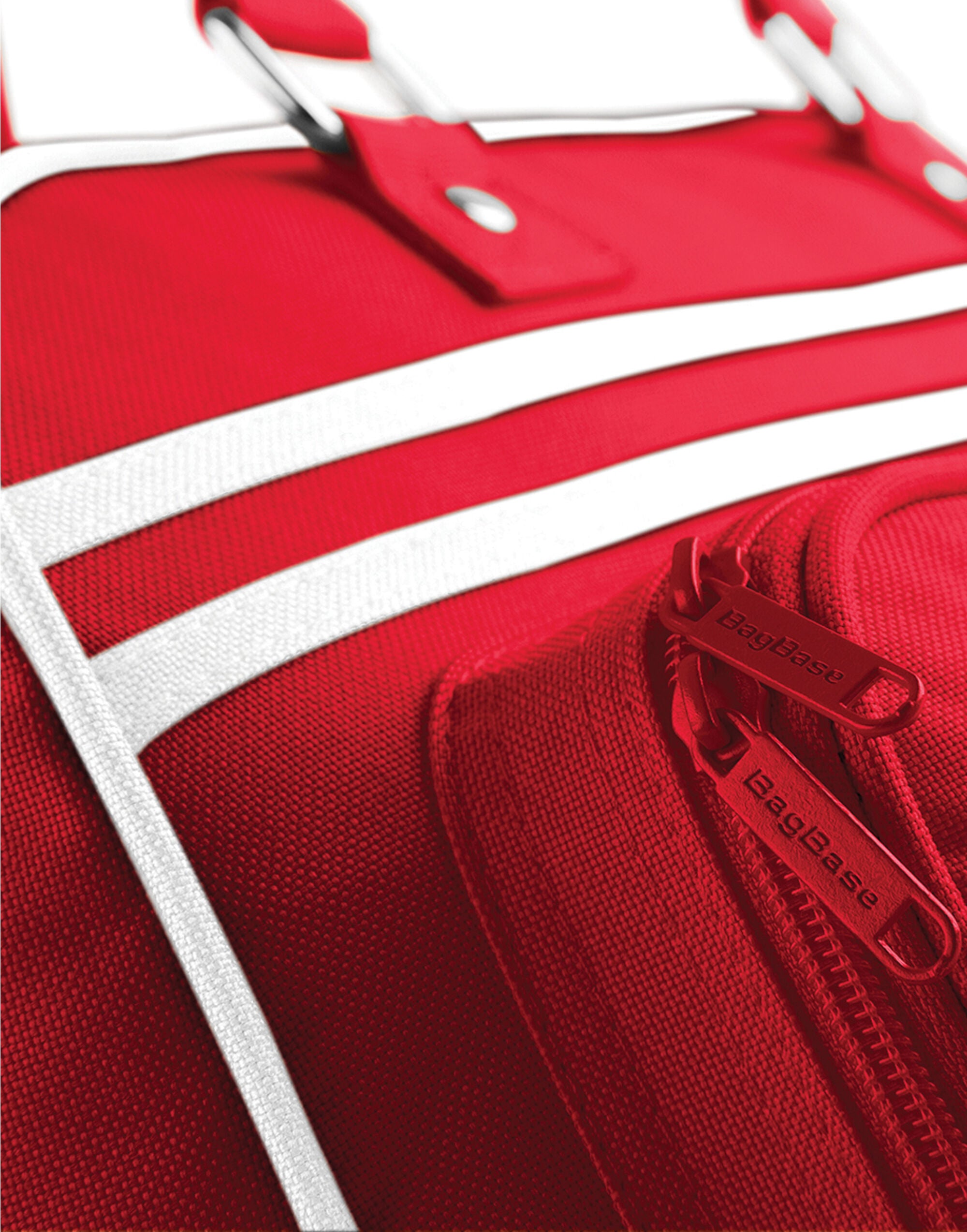 The white and bright red Retro Bowling Bag, a bold and iconic accessory.