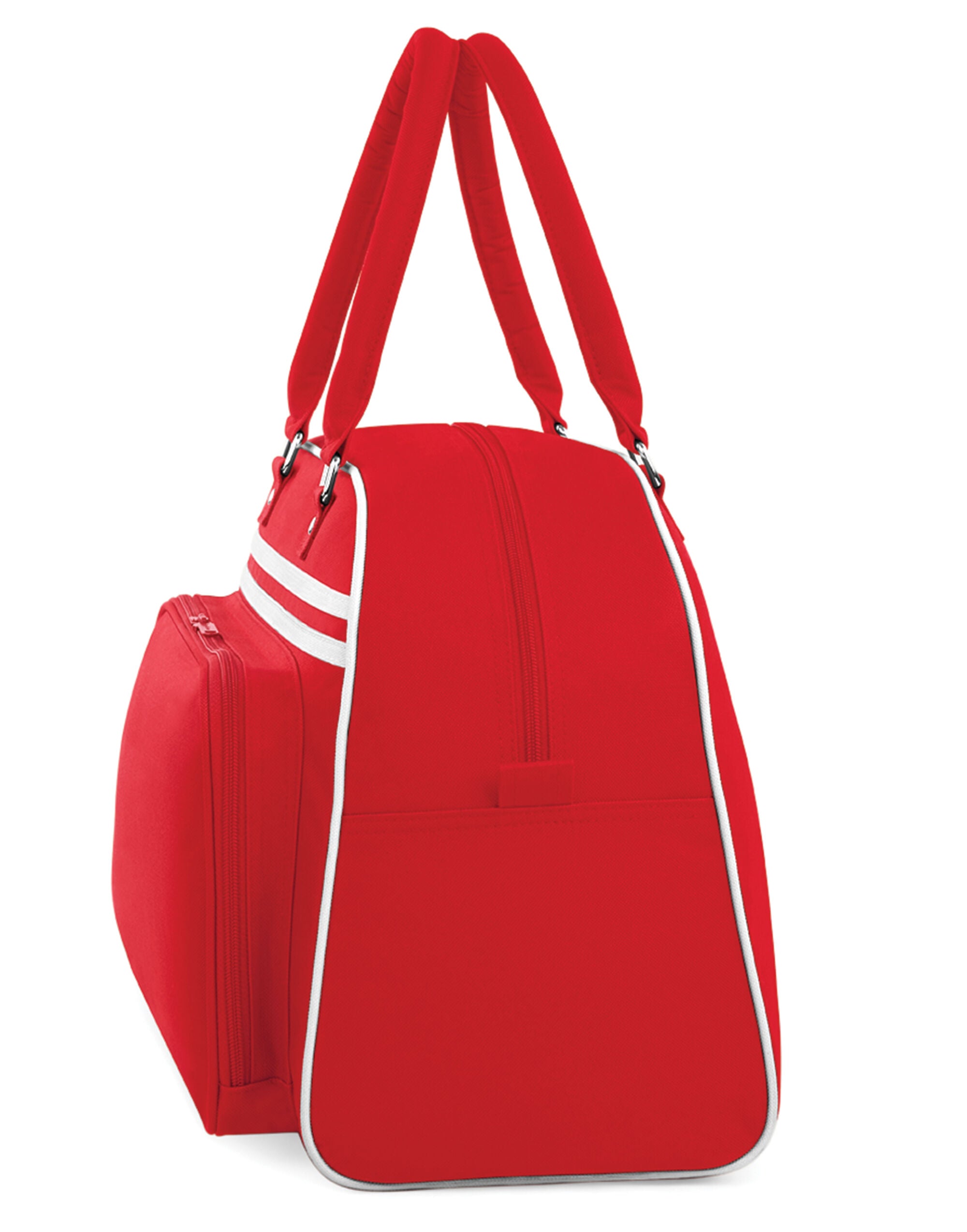 The Bagbase Retro Bowling Bag in a cool mint green and white colorway.