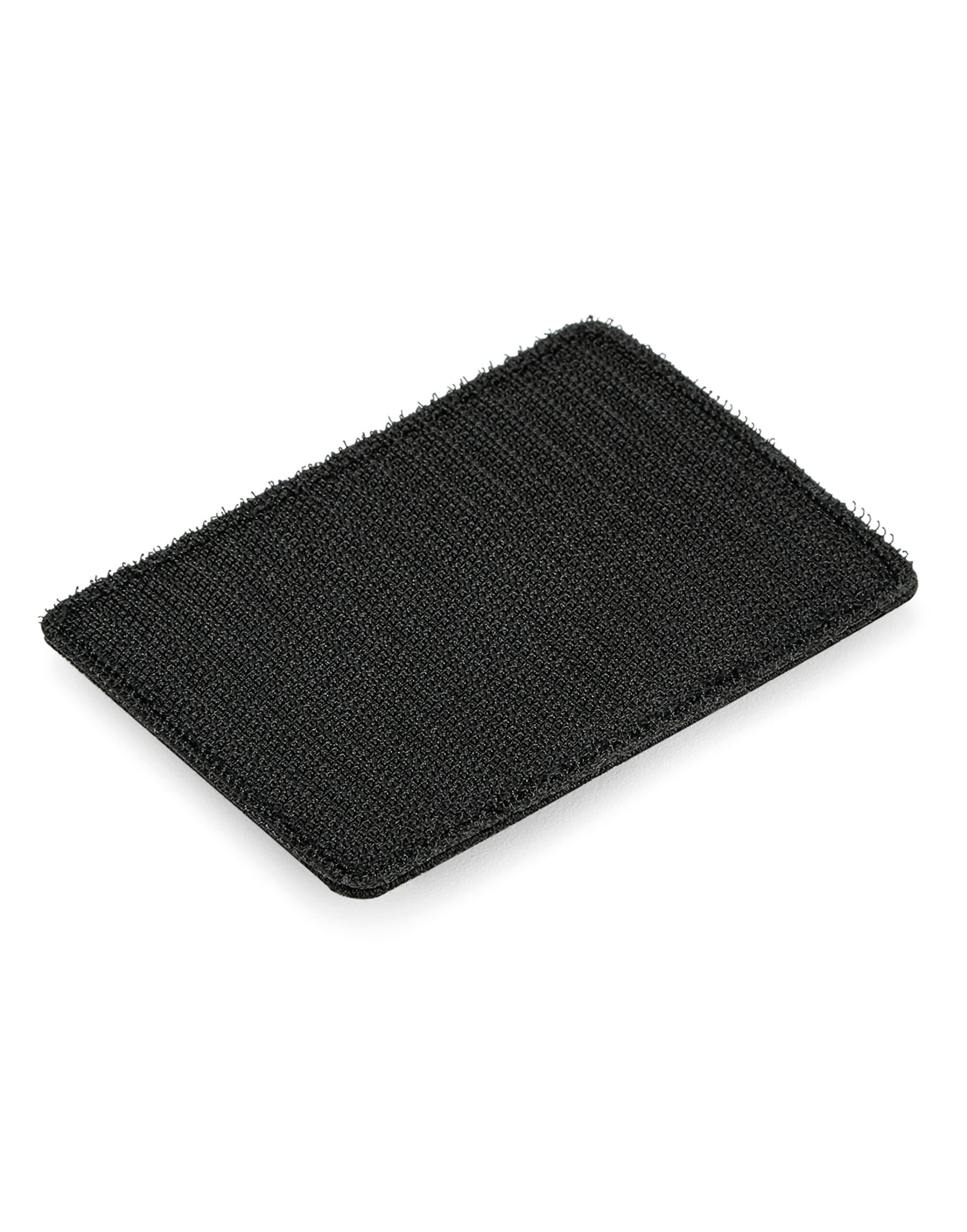 Black MOLLE utility patch for personalizing bags.
