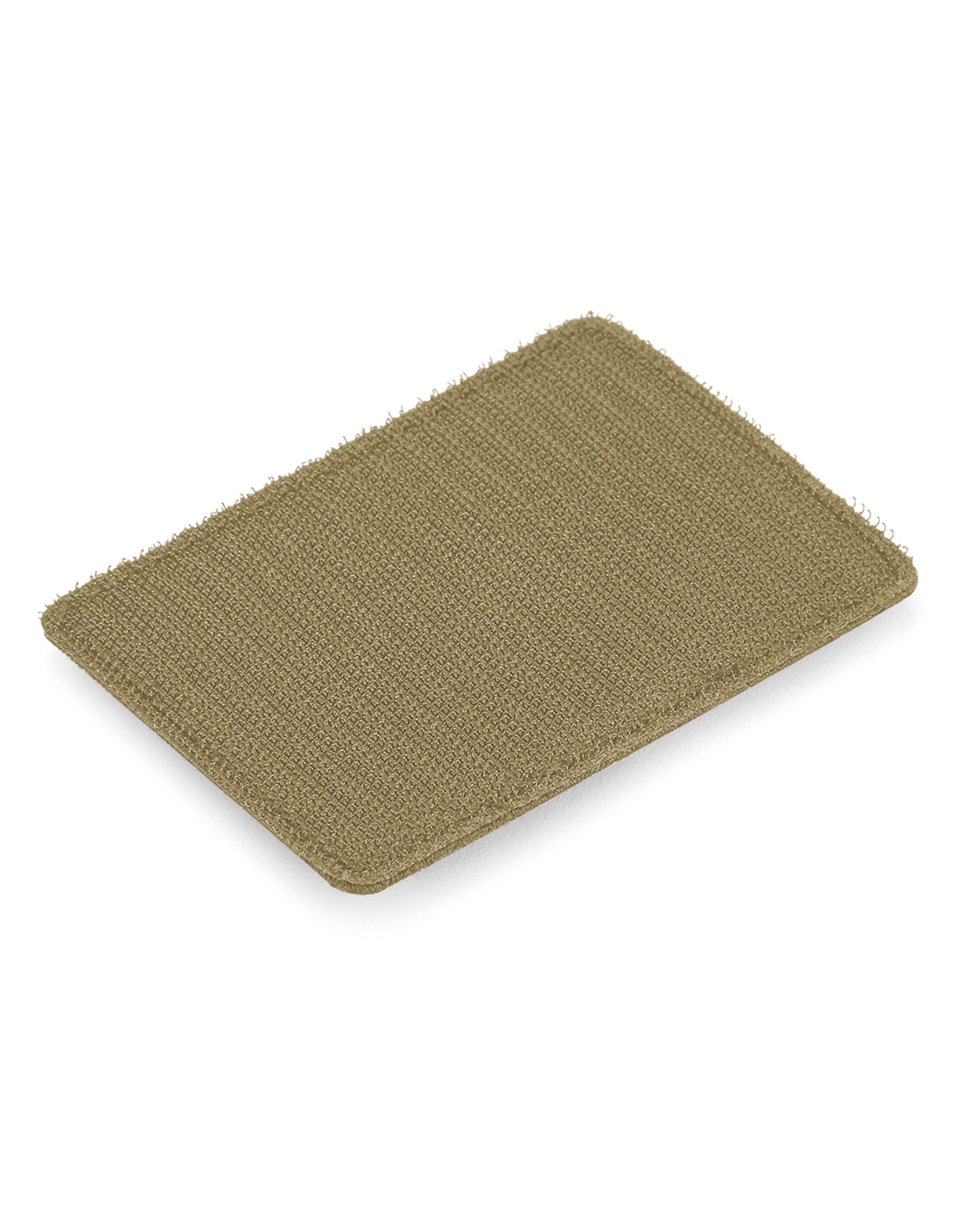 Close-up of the fabric on the green MOLLE patch.