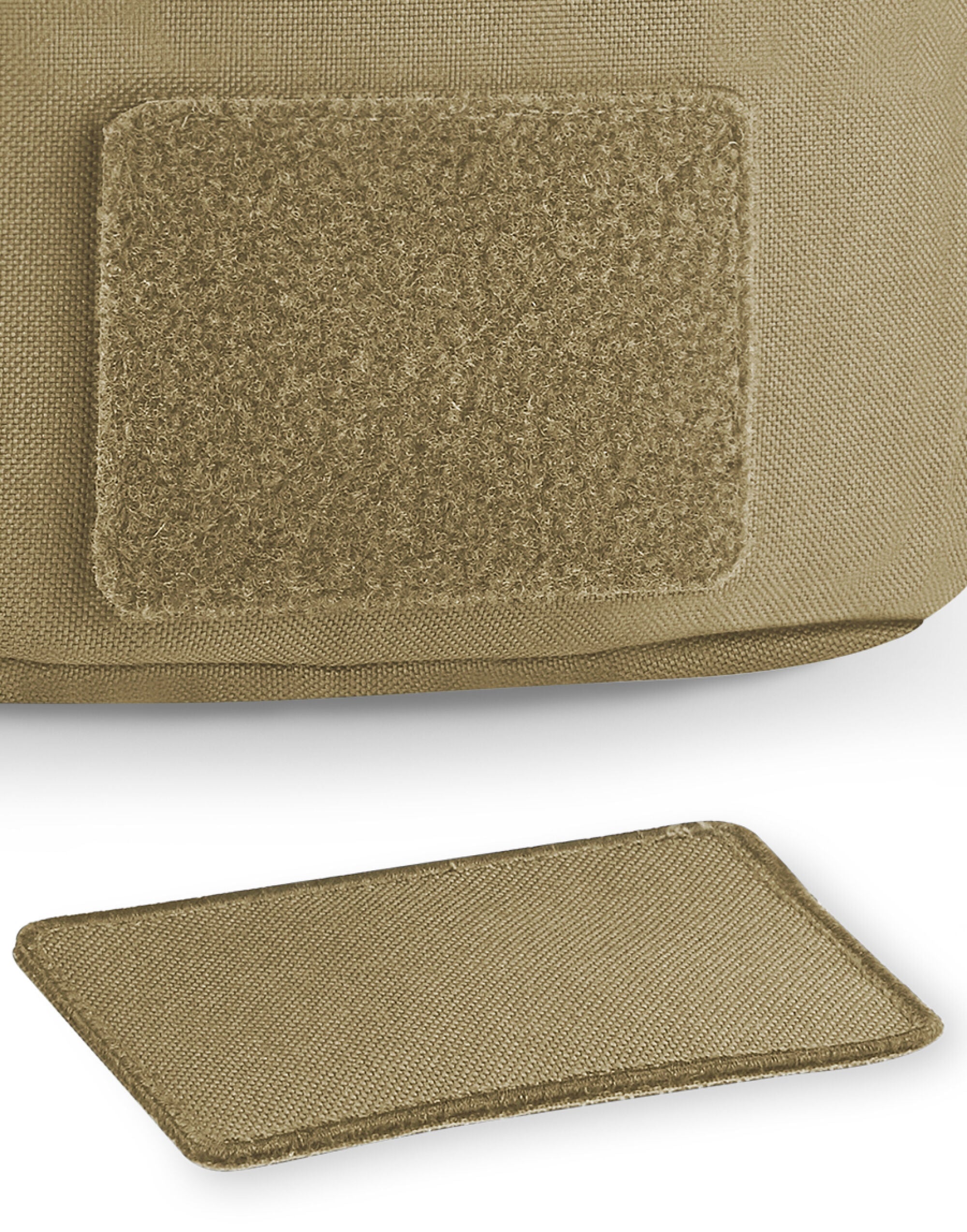 Olive drab MOLLE utility patch for tactical gear.