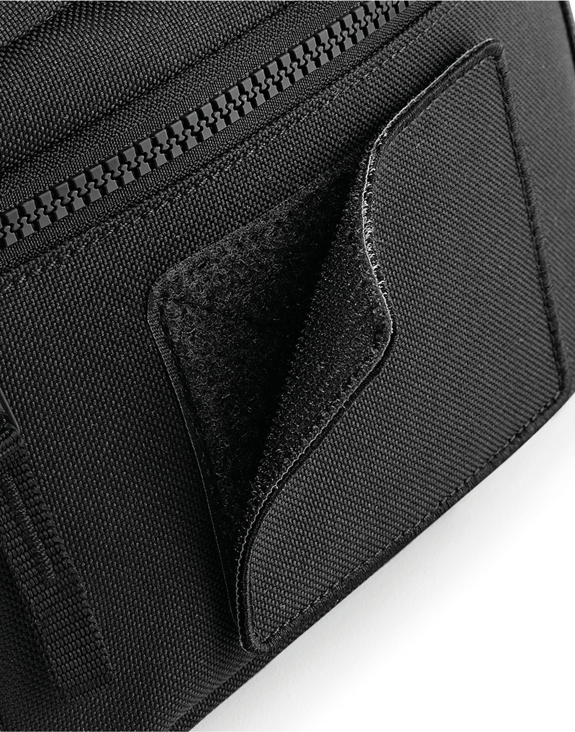 Angled view of the soft black phone carry case.