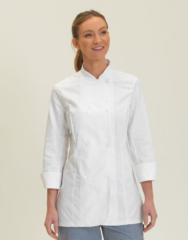 Dennys Ladies' Long Sleeve Fitted Chef'S Jacket