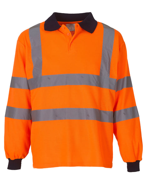 Yoko Hi-Vis Long Sleeve Polo Shirt