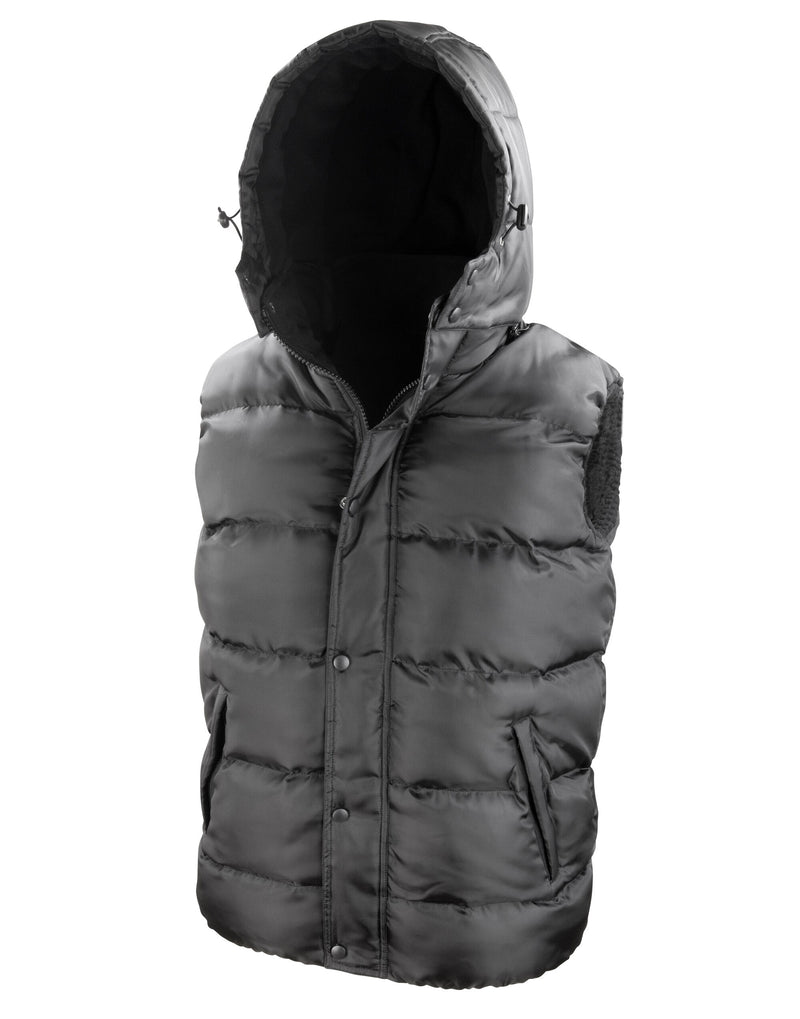 Result Core Nova Lux Padded Hooded Gilet - Black