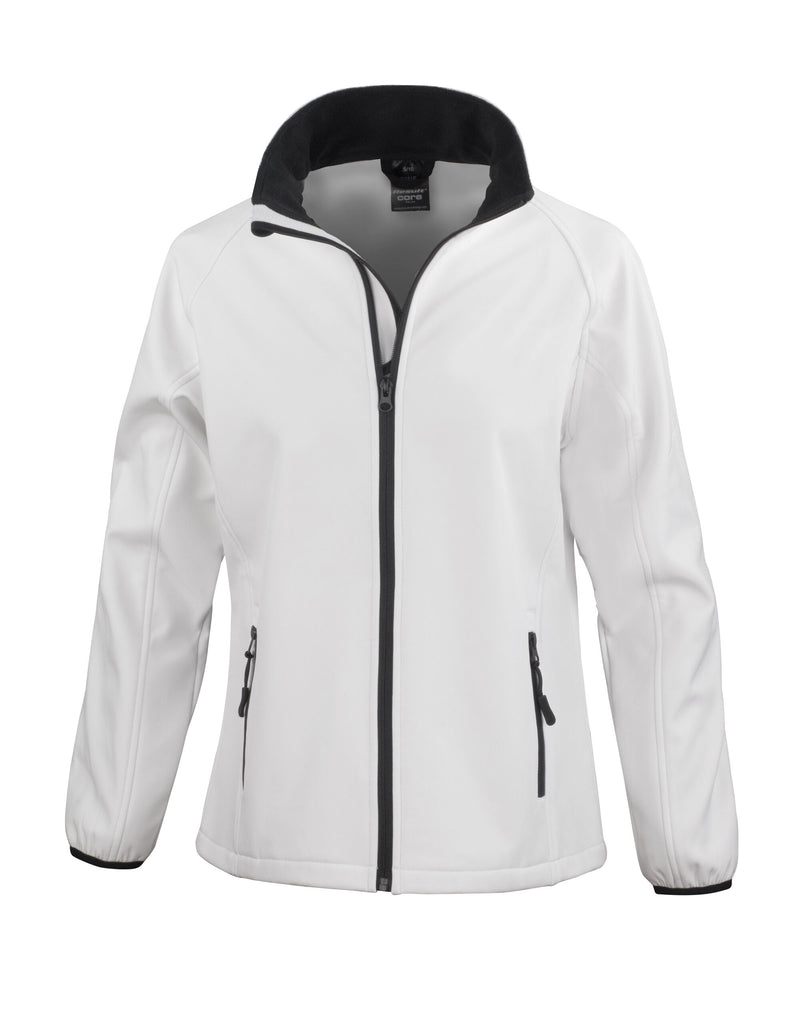 Result Core Ladies' Printable Softshell Jacket With Recycled Inner Fleece - White/Black