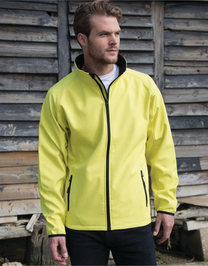 Result Core Men'S Printable Softshell Jacket With Recycled Inner Fleece - Black/Black