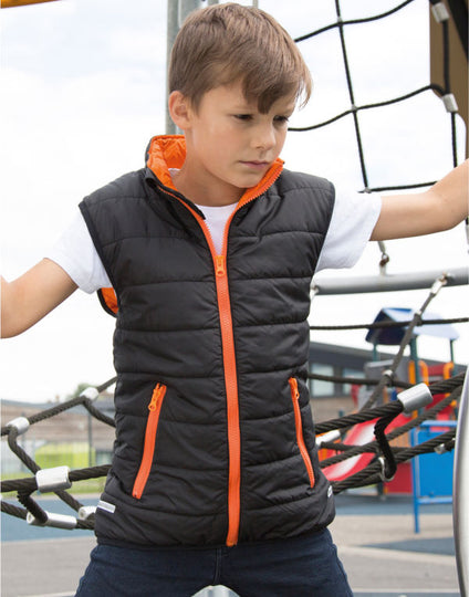 Result Core Child'S Padded Bodywarmer - Black/Orange