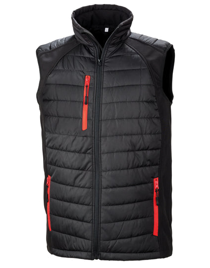 Result Recycled Compass Padded Softshell Gilet - Black/Red