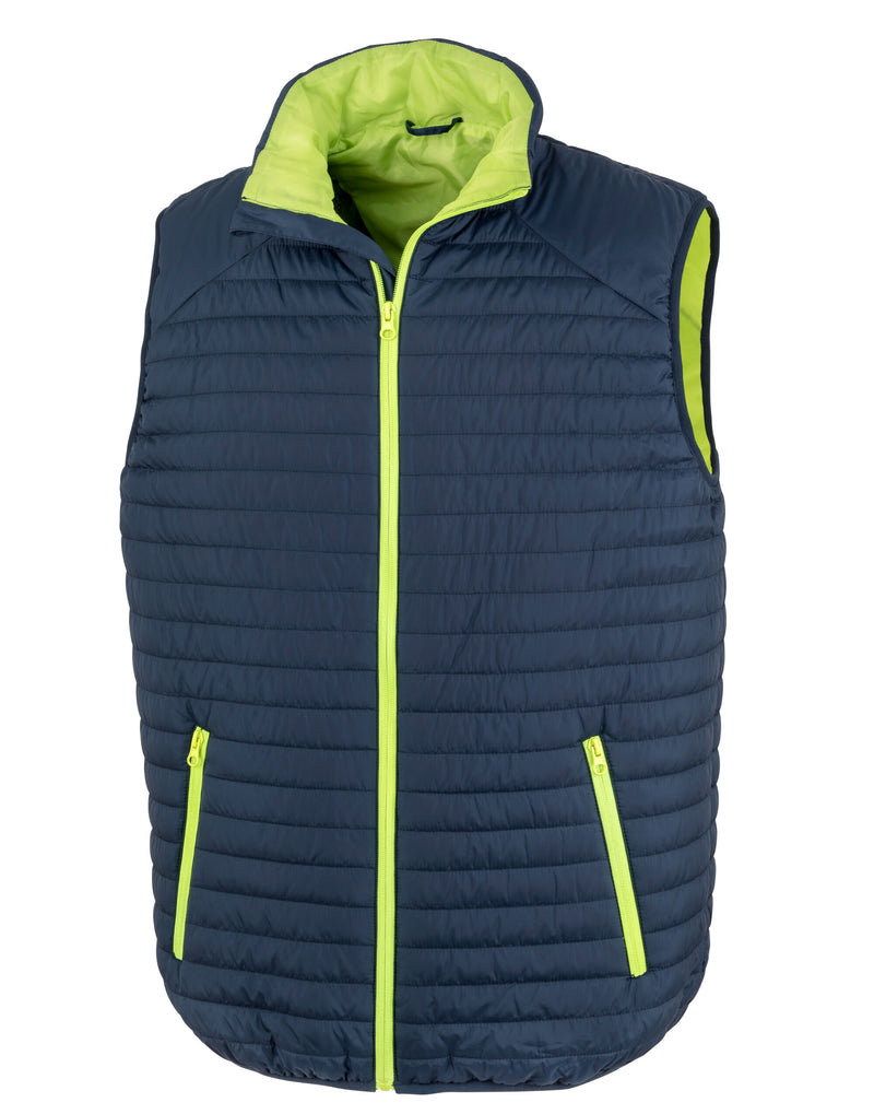Result Recycled Thermoquilt Gilet - Navy/Lime