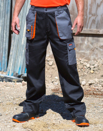 Work-Guard by Result Lite Trousers - Black/Grey/Orange