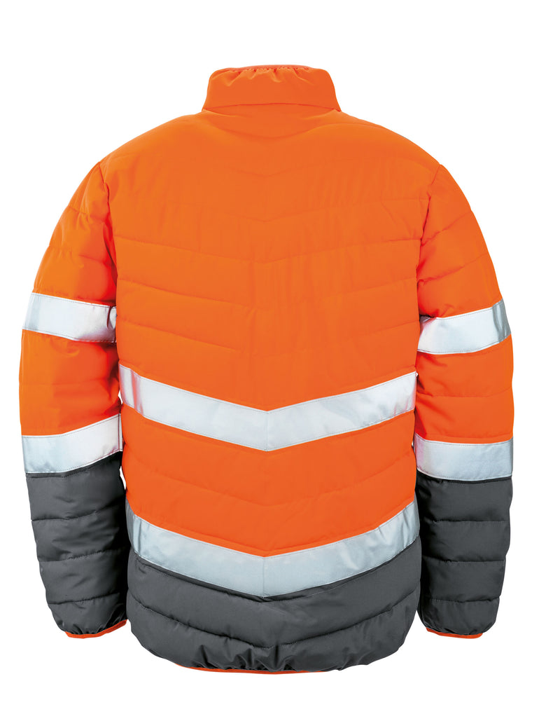 Result Safeguard Men'S Soft Padded Safety Jacket - Fluorescent Orange