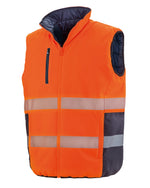 Result Safeguard Reversible Soft Padded Safety Gilet - Fluorescent Orange/Navy