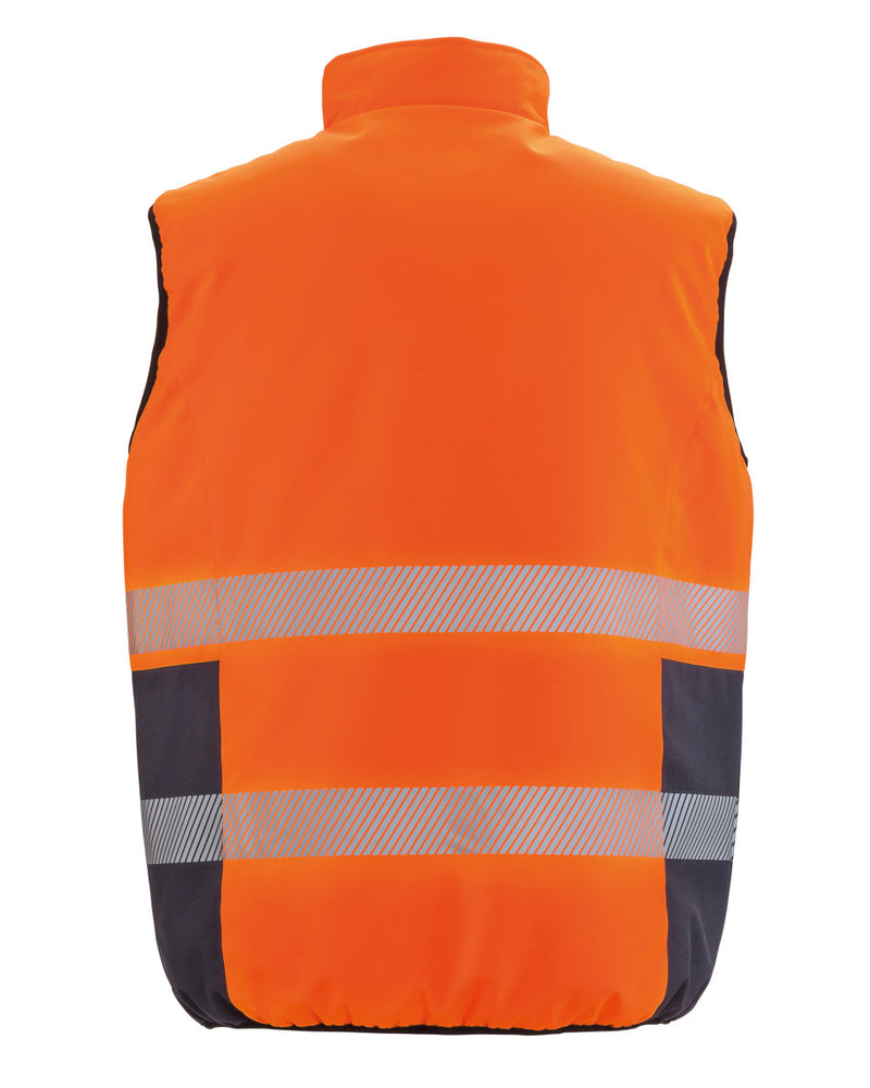 Result Safeguard Reversible Soft Padded Safety Gilet - Fluorescent Orange/Navy