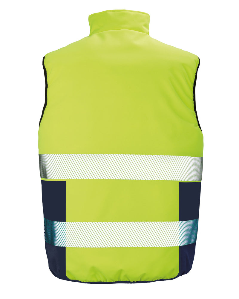 Result Safeguard Reversible Soft Padded Safety Gilet - Fluorescent Yellow/Navy
